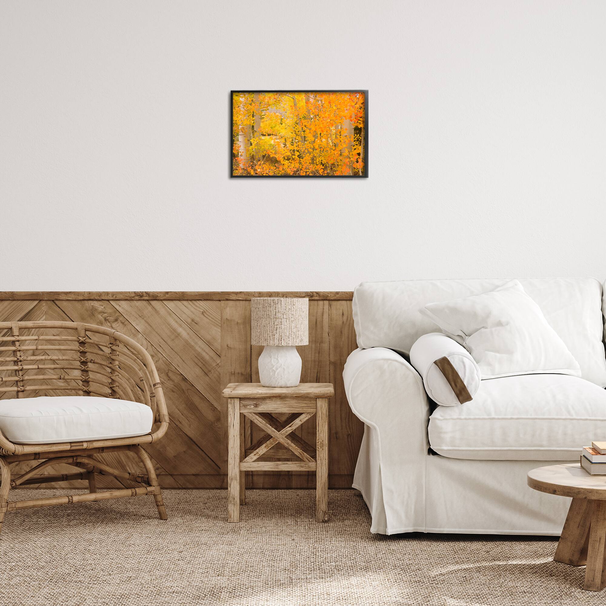 Stupell Industries Dense Birch Foliage Framed Giclee Art
