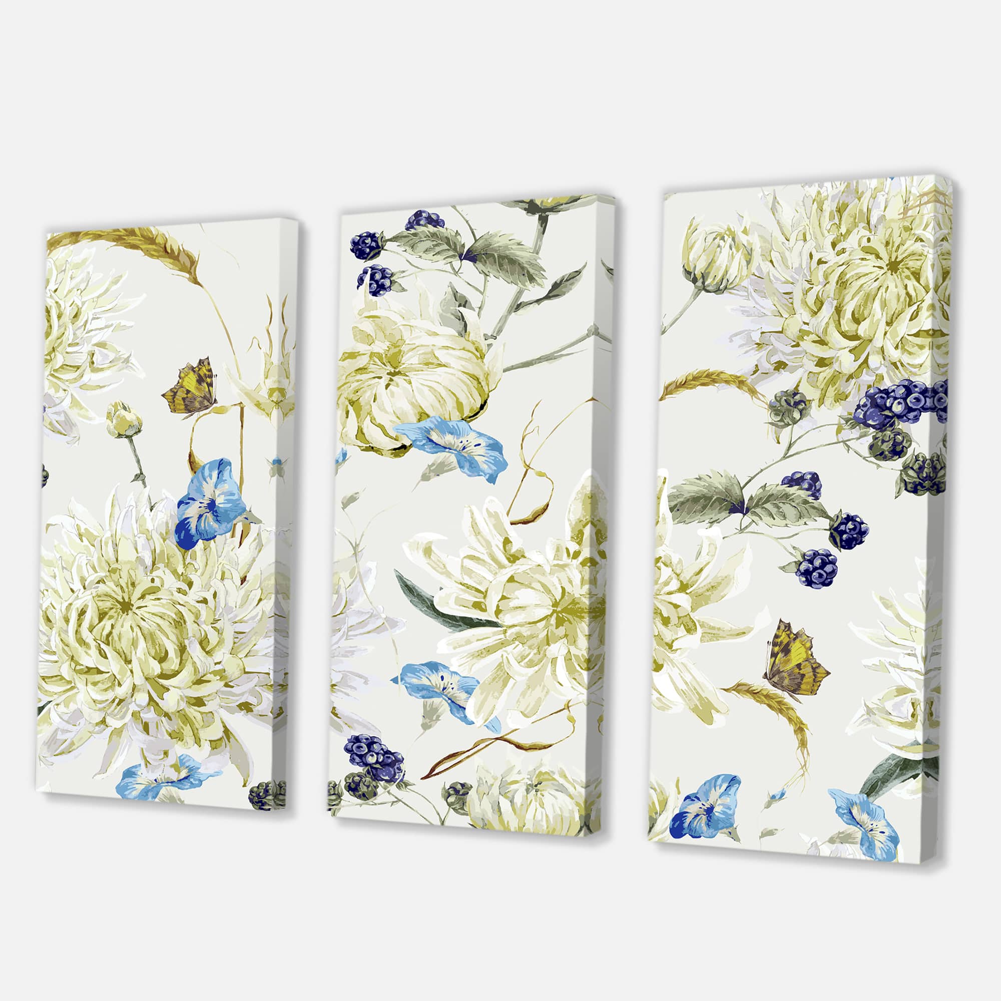 Designart - Vintage Yellow Chrysanthemus II