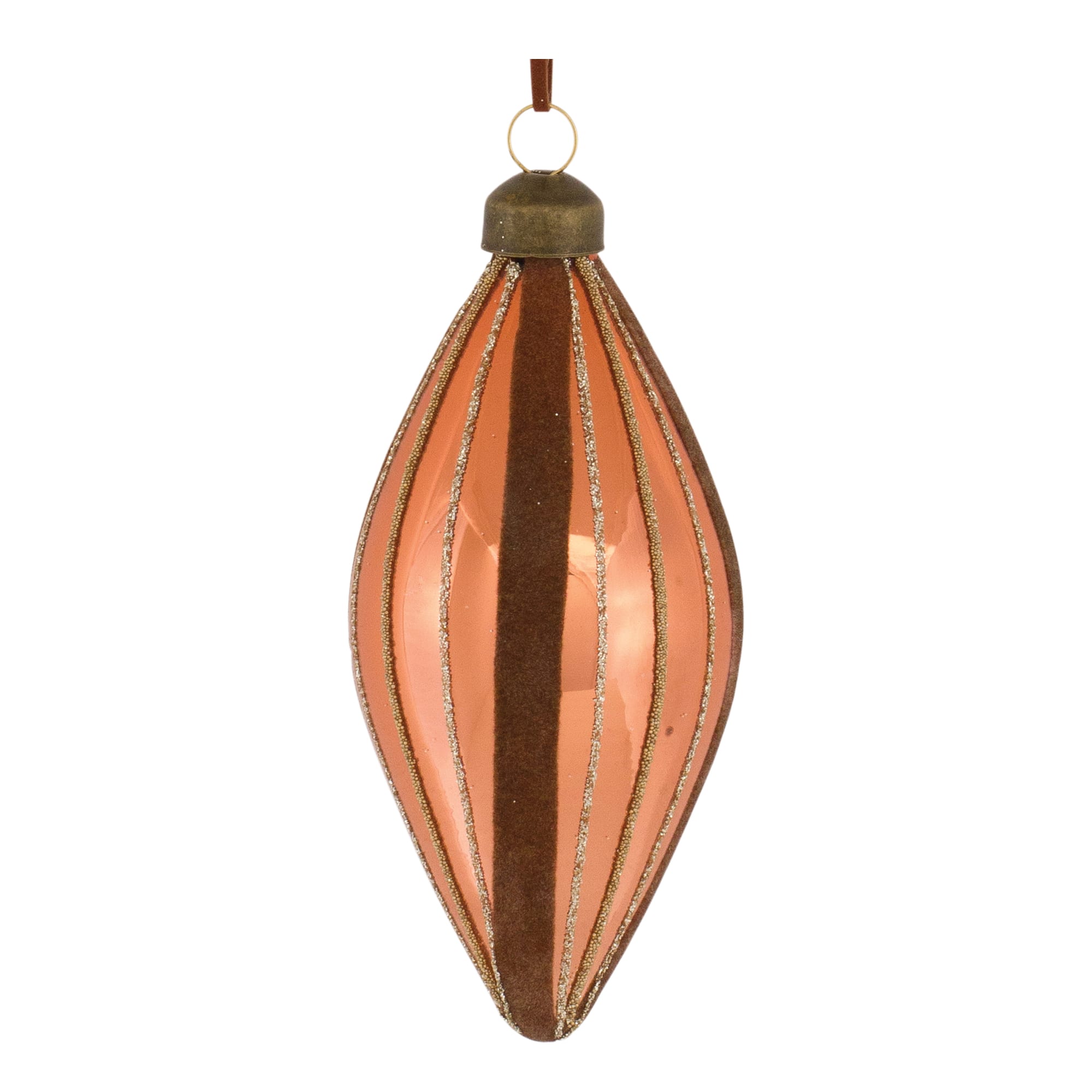 12ct. Glittery Copper Mixed Glass Holiday Ornaments