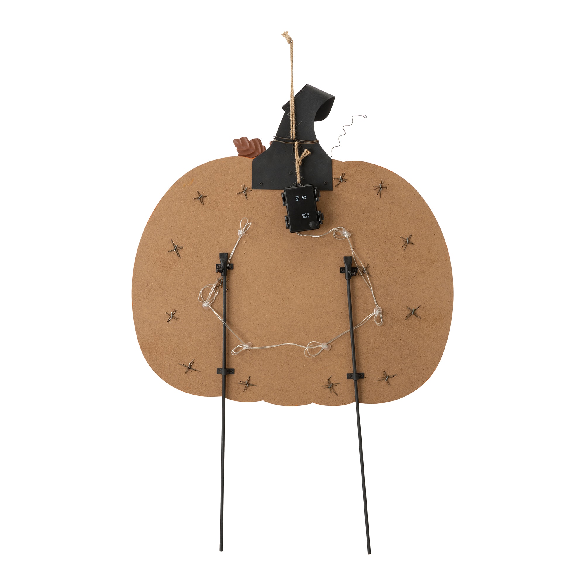 Glitzhome® 30" Orange Lighted Metal Halloween Pumpkin Yard Stake
