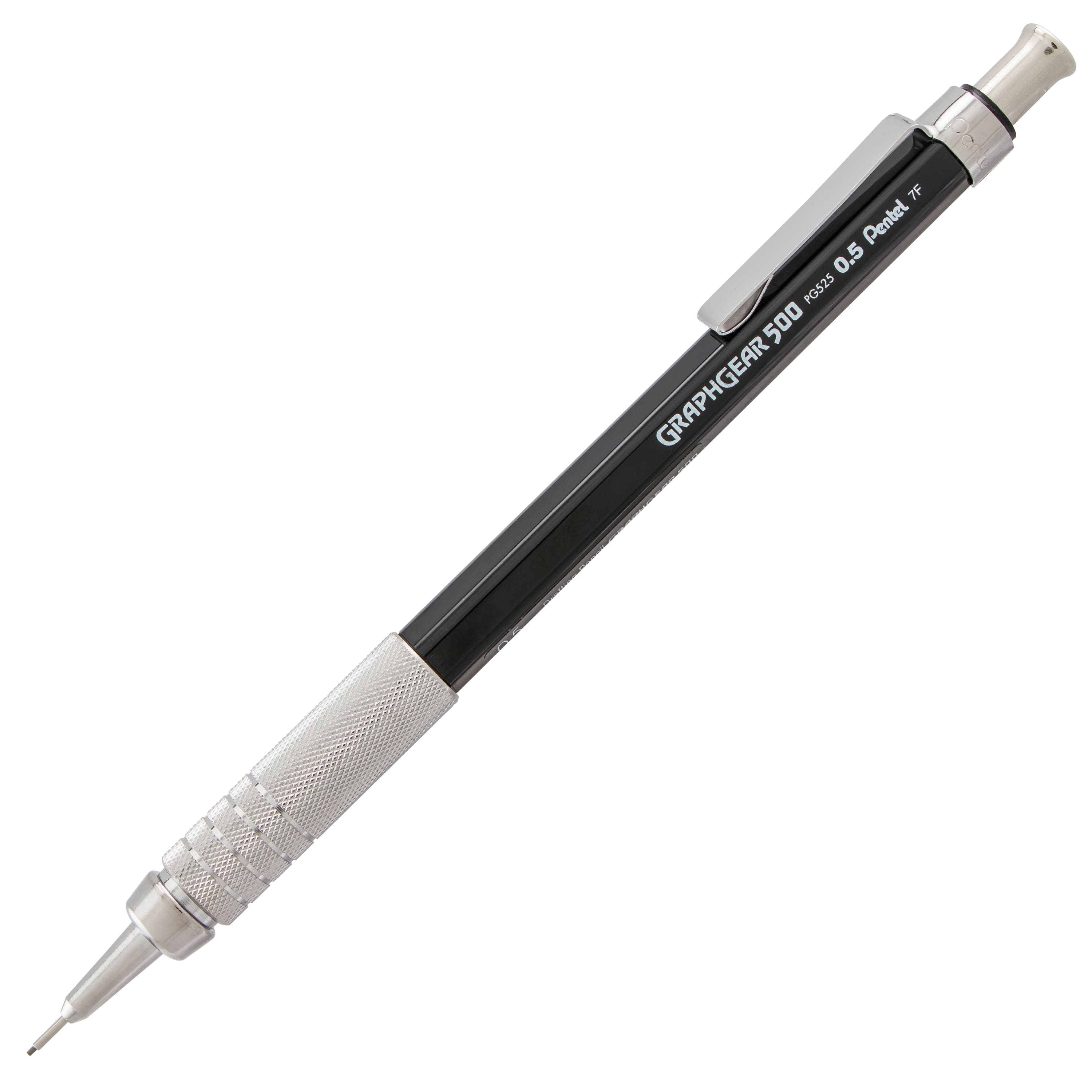 Pentel GraphGear™ 500 0.5mm Black Barrel Automatic Drafting Pencils with Lead & Small Block Eraser, 2ct.