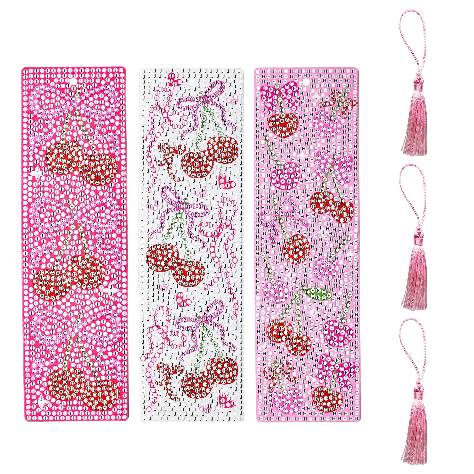 Cherries 3-Piece Diamond Art Bookmark Kit by Make Market®