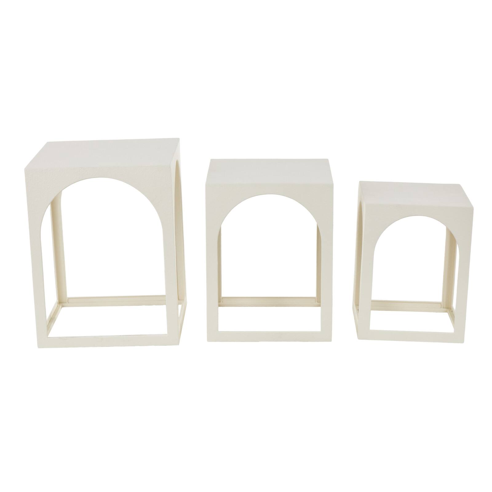 Metal Nested Accent Table with Large Arched Cutouts Set
