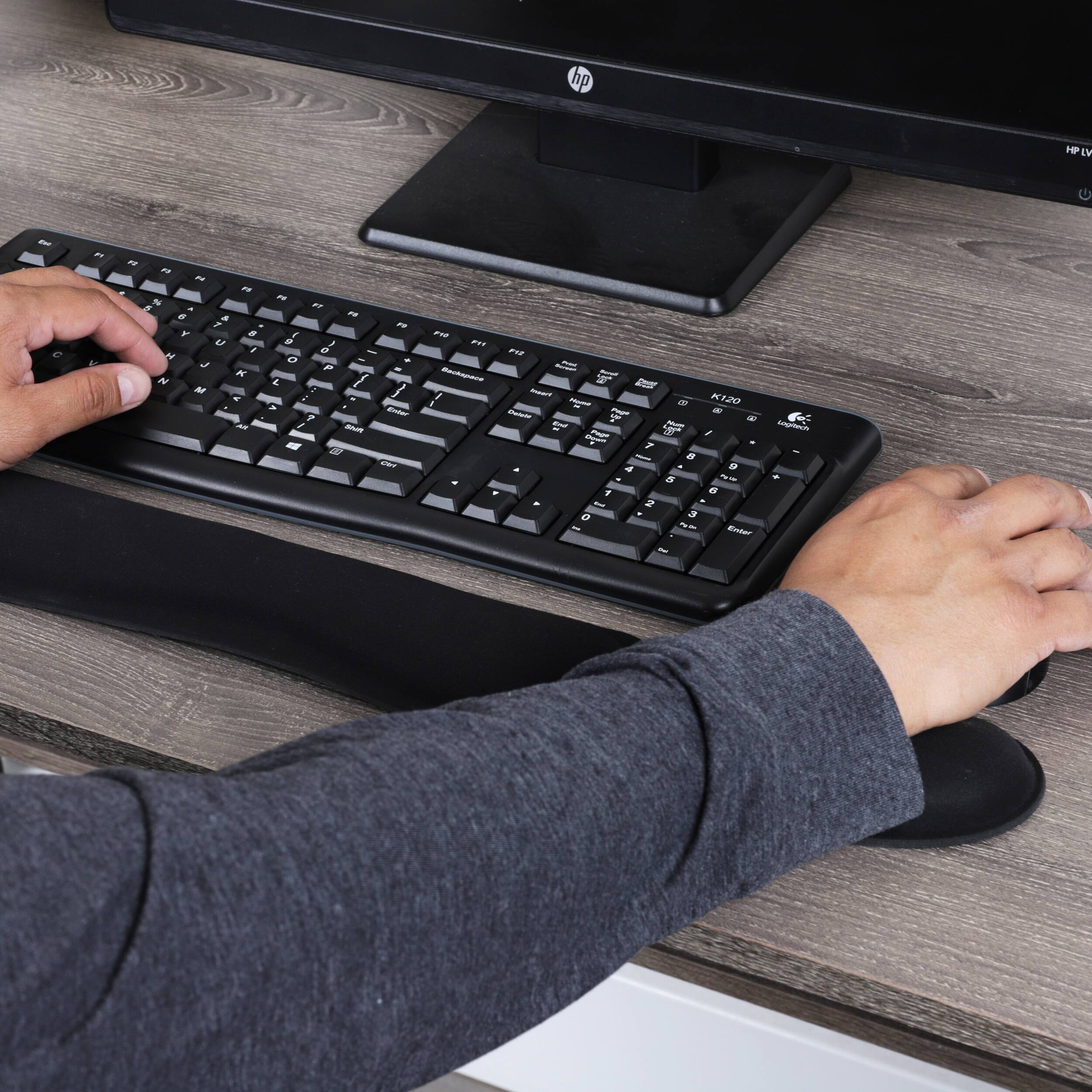 Mind Reader Harmony Collection Black Ergonomic Wrist Rest Set for Keyboard & Mouse