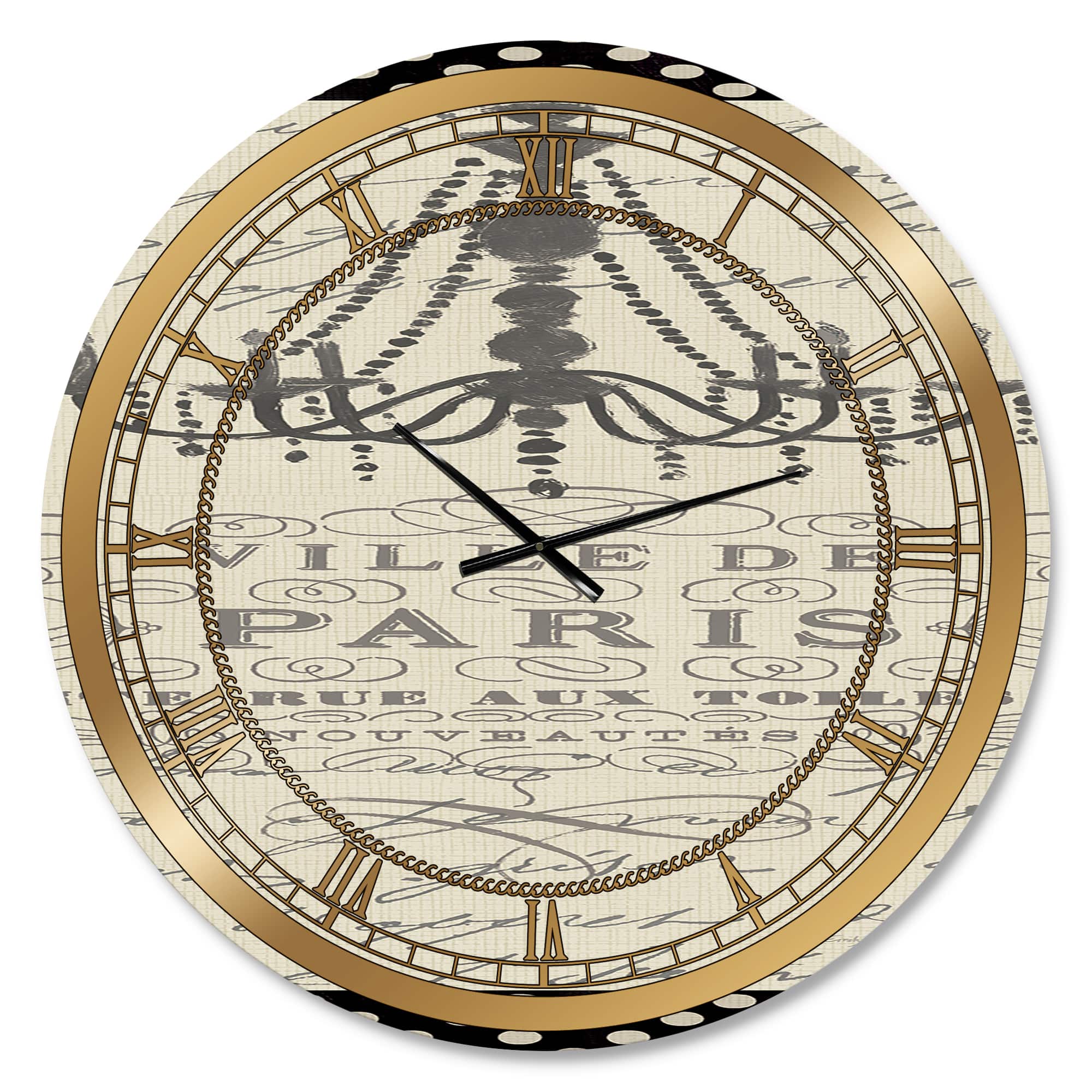 Designart French Chandeliers Couture I Glam Wall Clock
