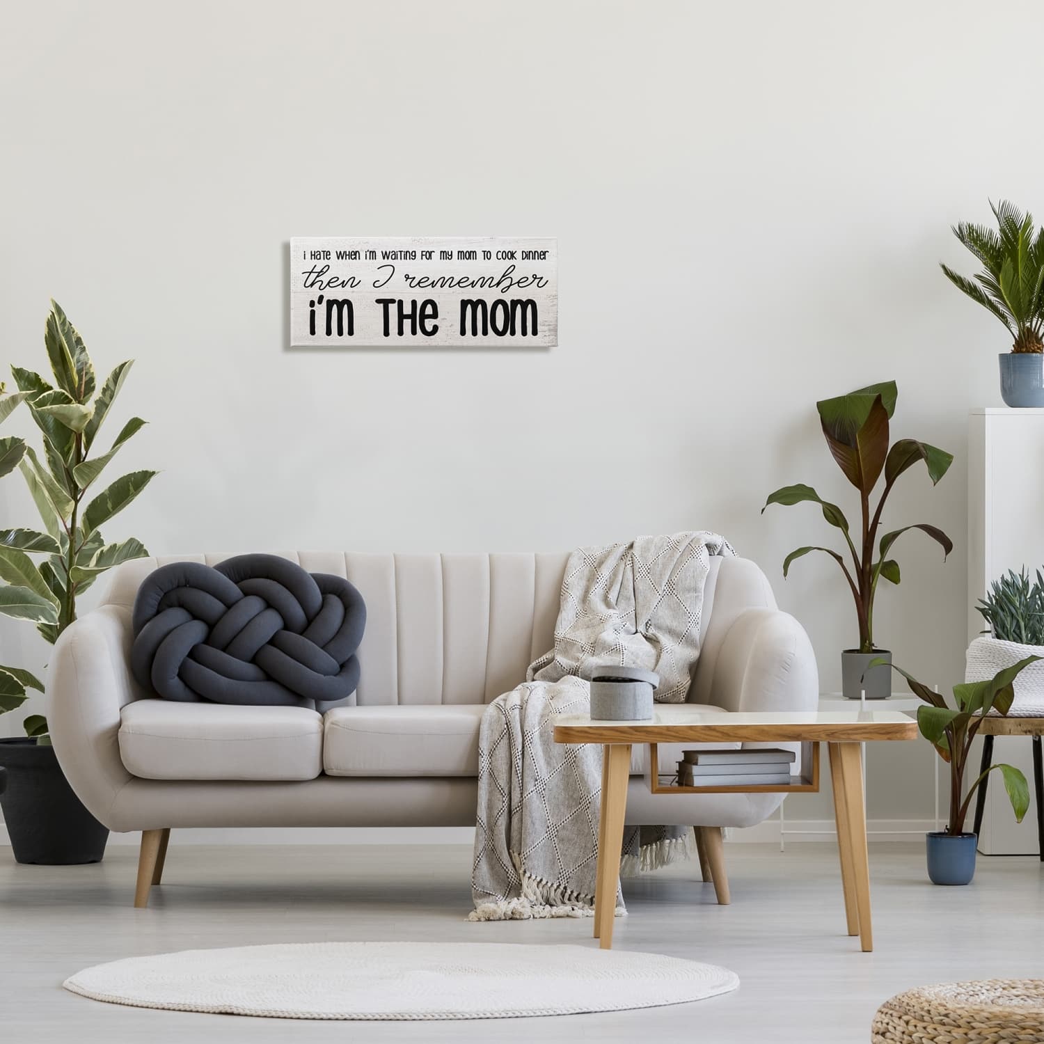 Stupell Industries Waiting for Mom Cook Dinner Funny Family Phrase Canvas Wall Art