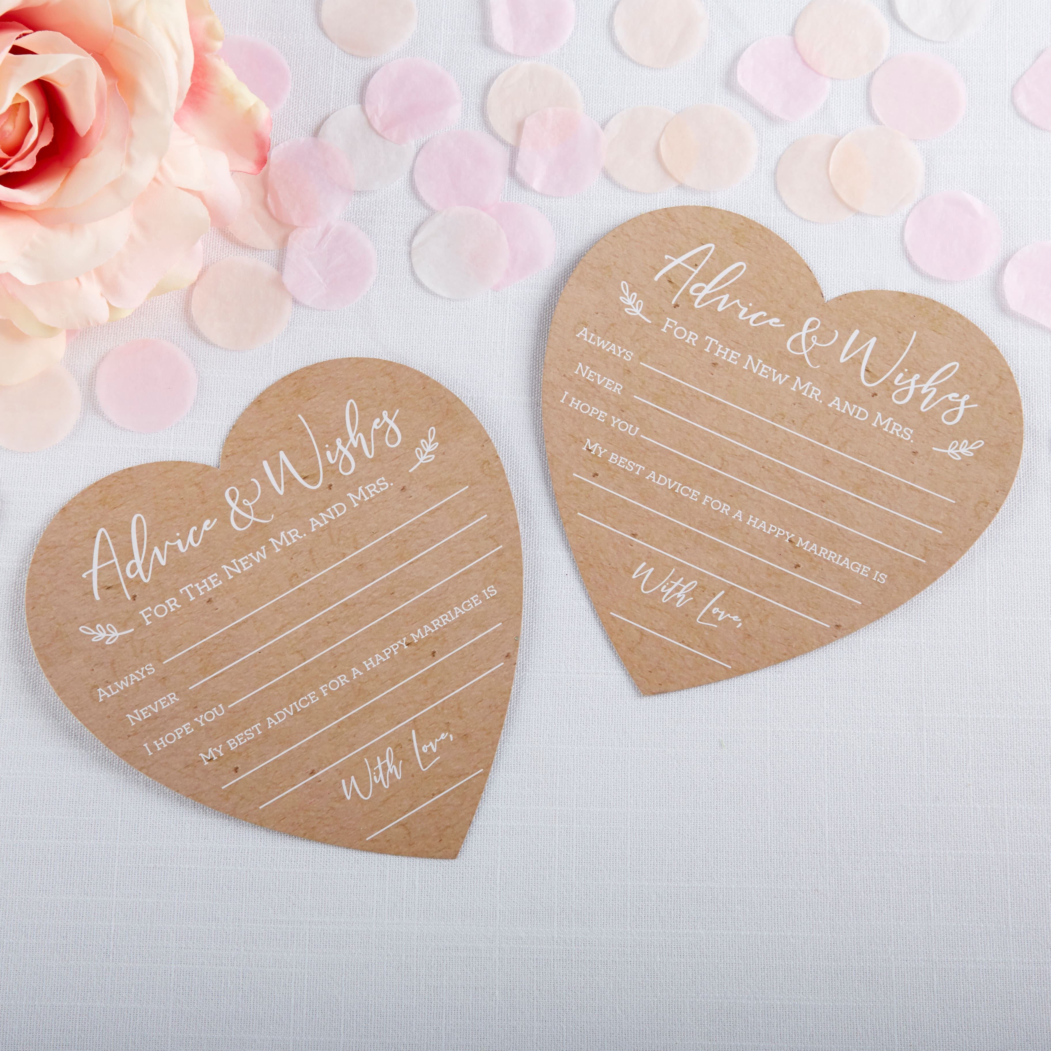 Kate Aspen® Heart Shape Wedding Advice Card, 50ct.