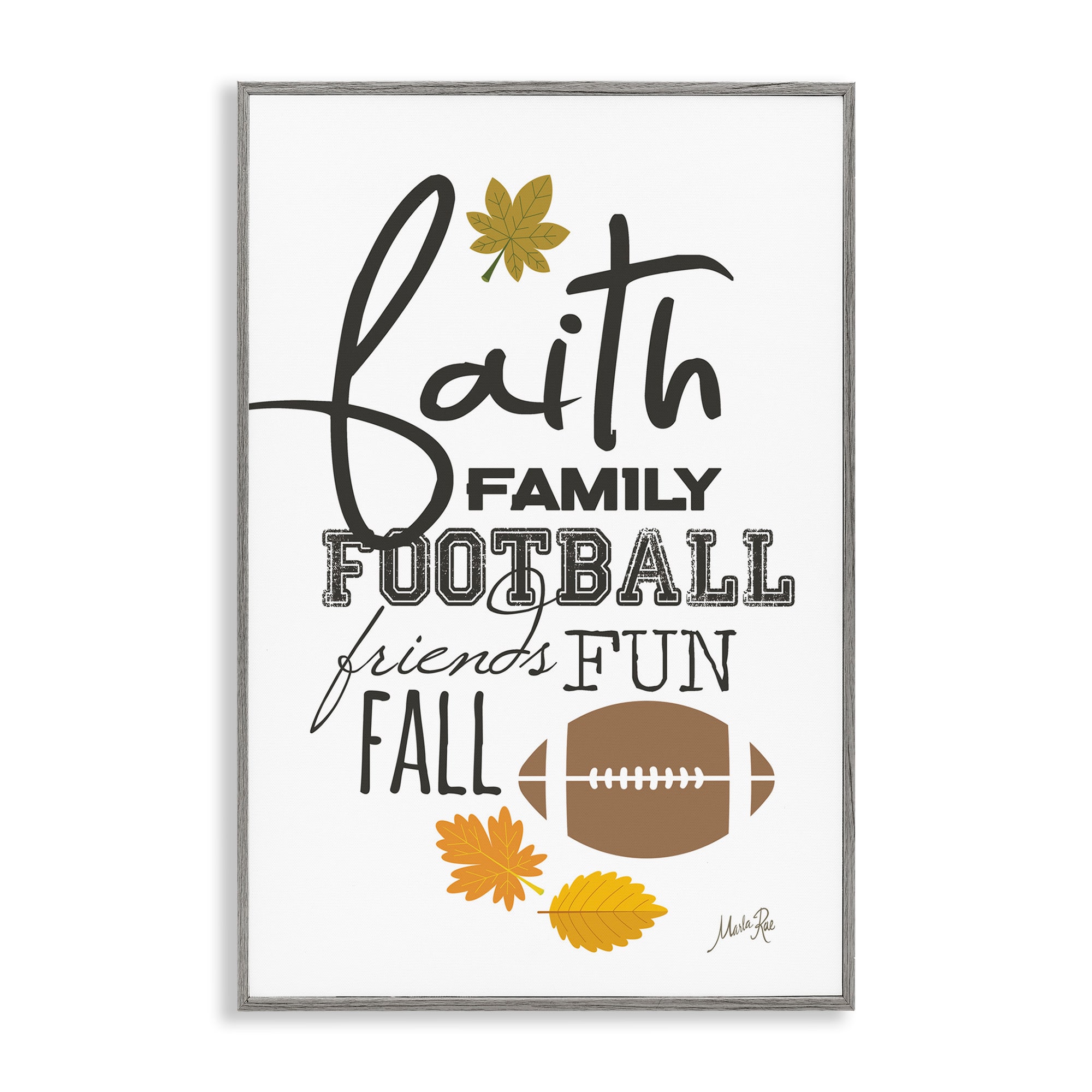 Stupell Industries Faith Family Football Framed Giclee Art