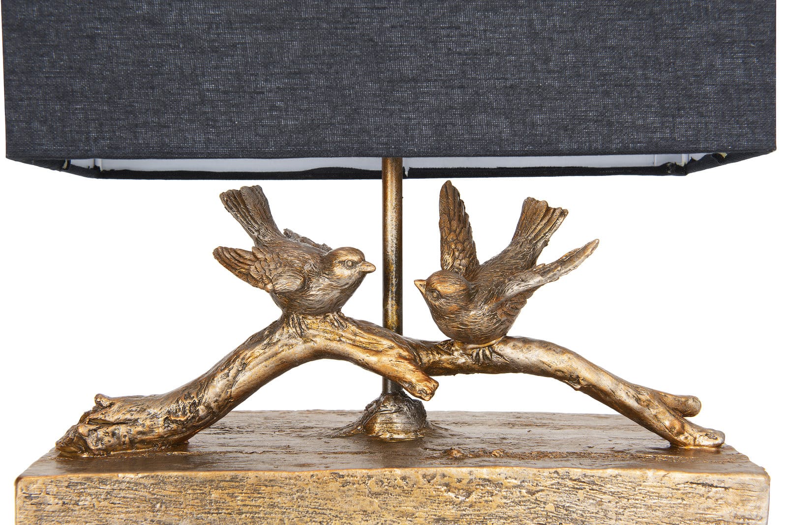Hello Honey® 12.2" Birds on Branch Table Lamp with Rectangle Flax Shade
