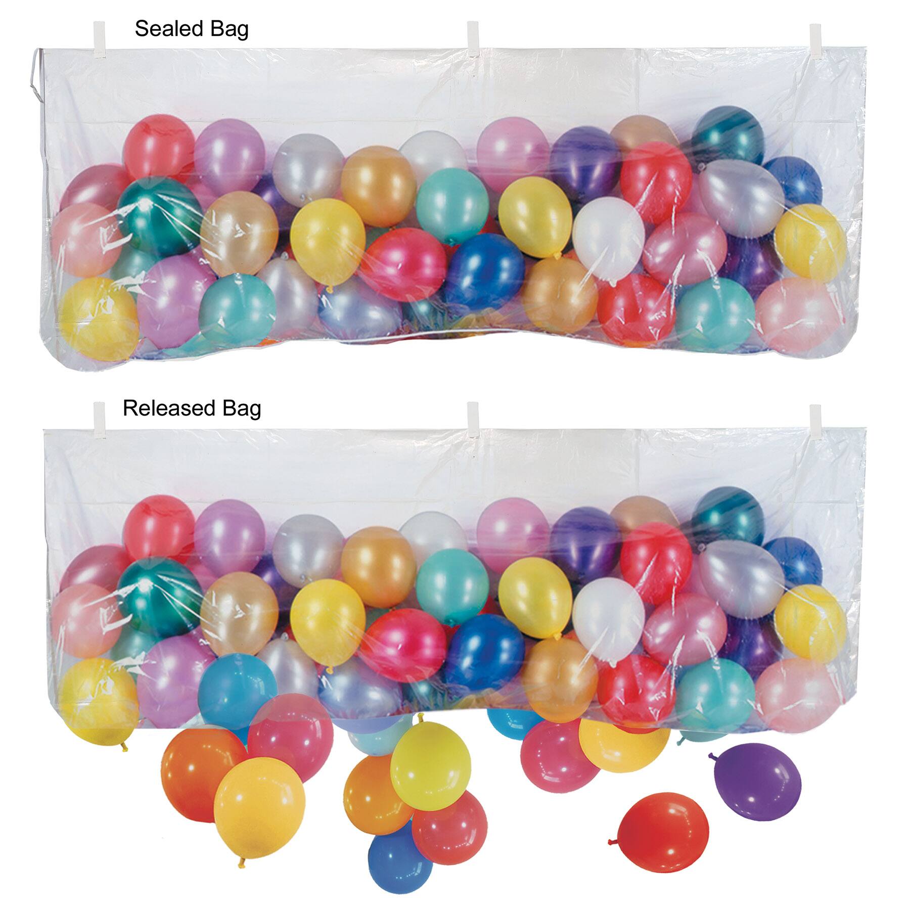 Beistle 36" x 80" Clear Plastic Balloon Bag with Balloons