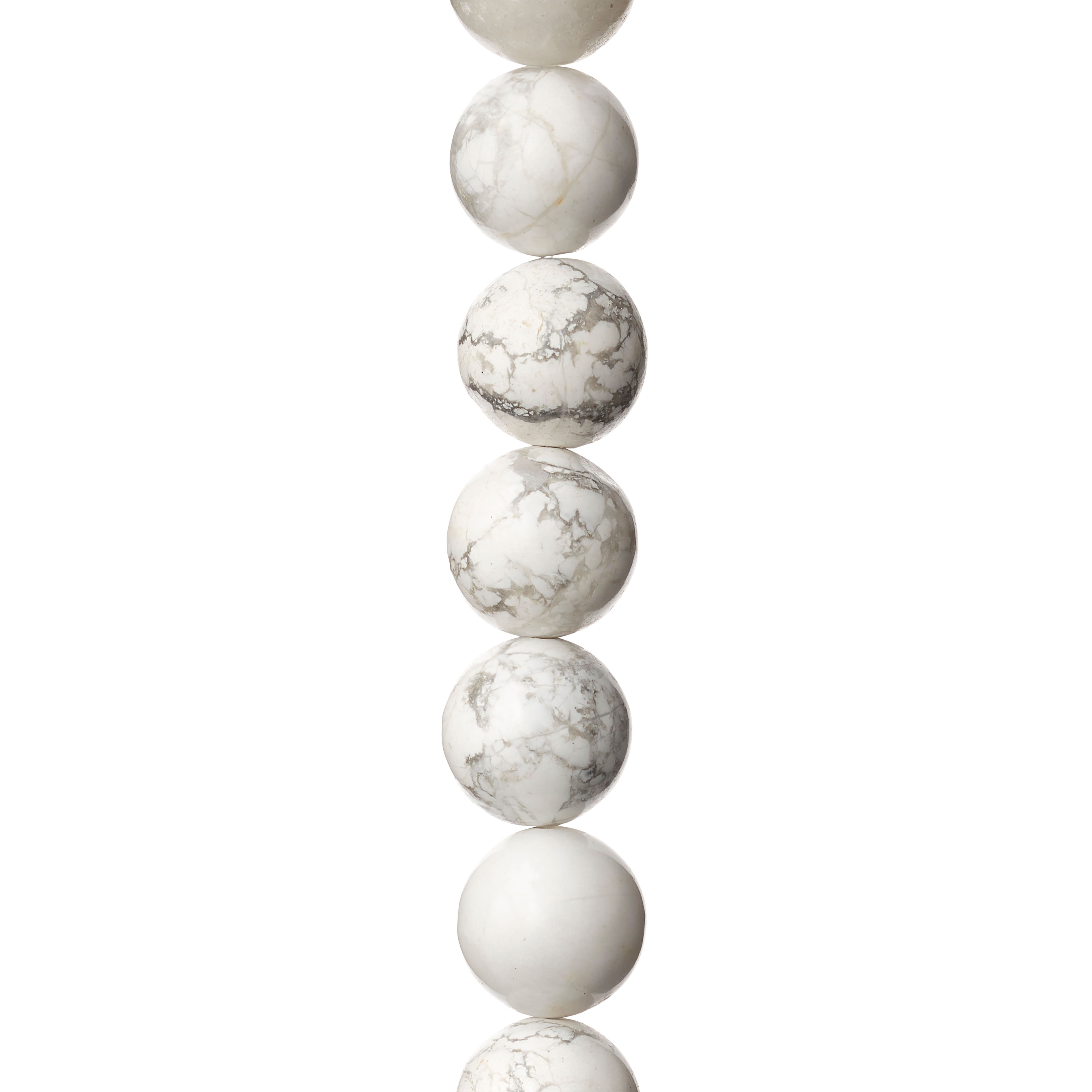 White Howlite Round Beads, 12mm by Bead Landing™