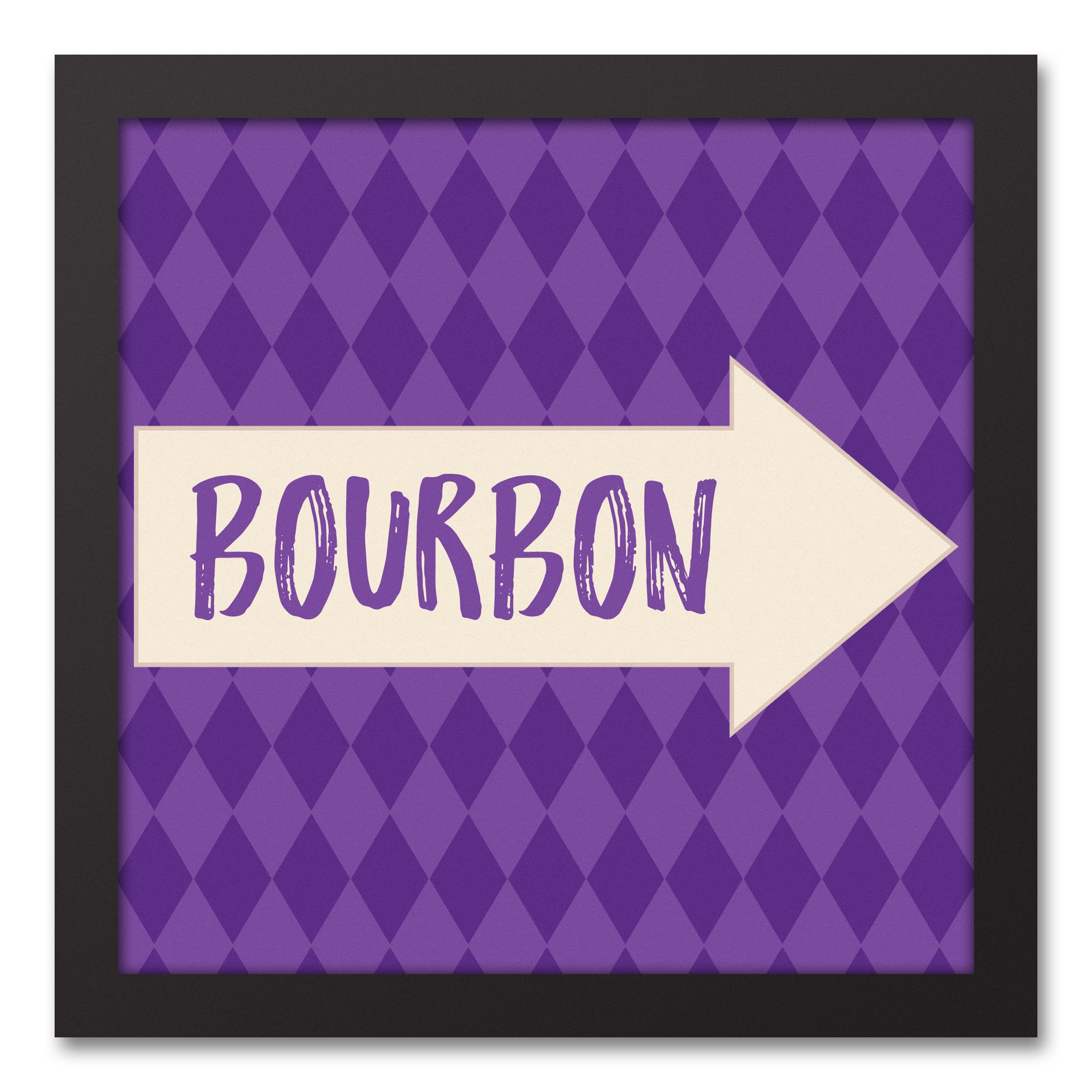 Bourbon Arrow Pattern Black Floating Framed Canvas