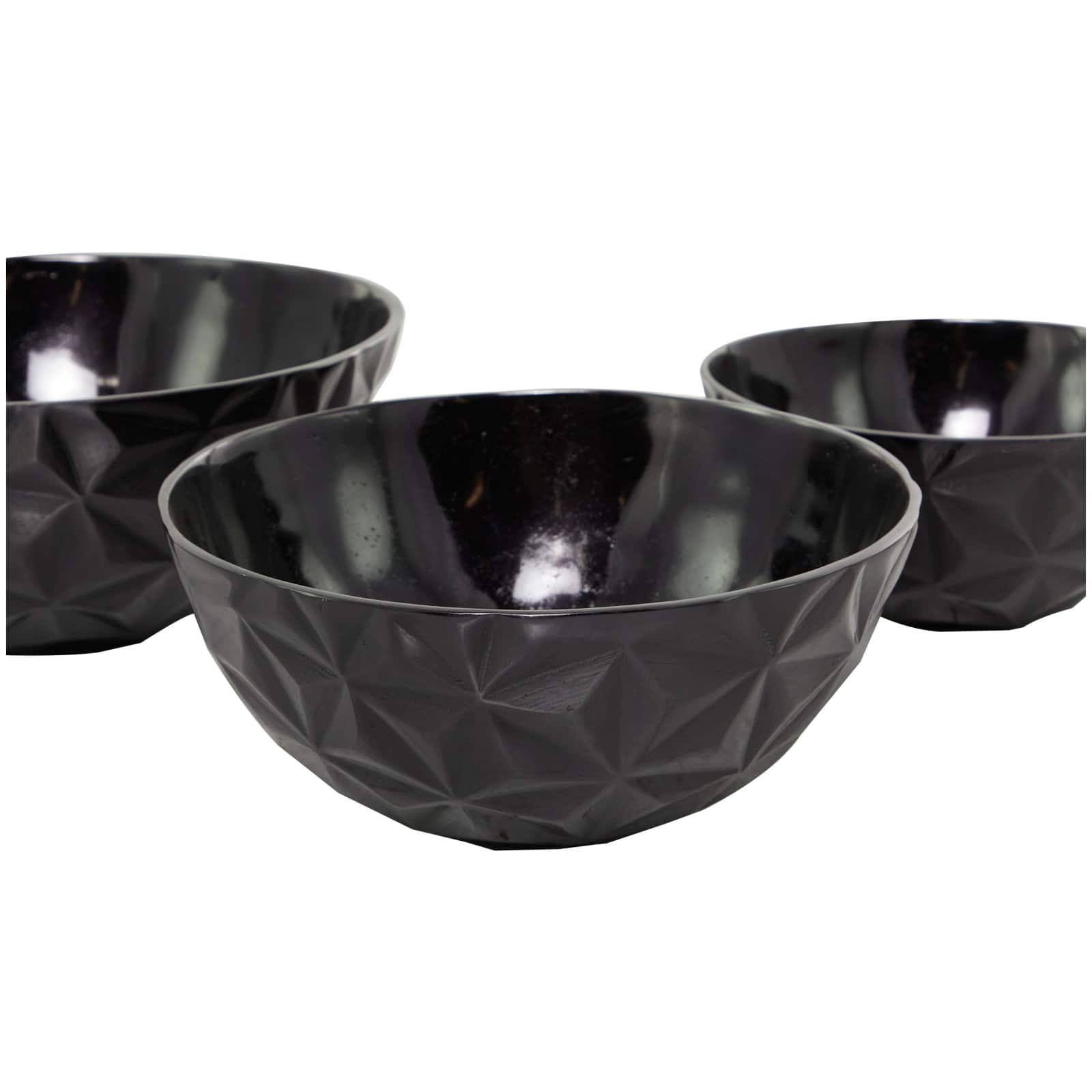 Metal Faceted Decorative Bowl Set