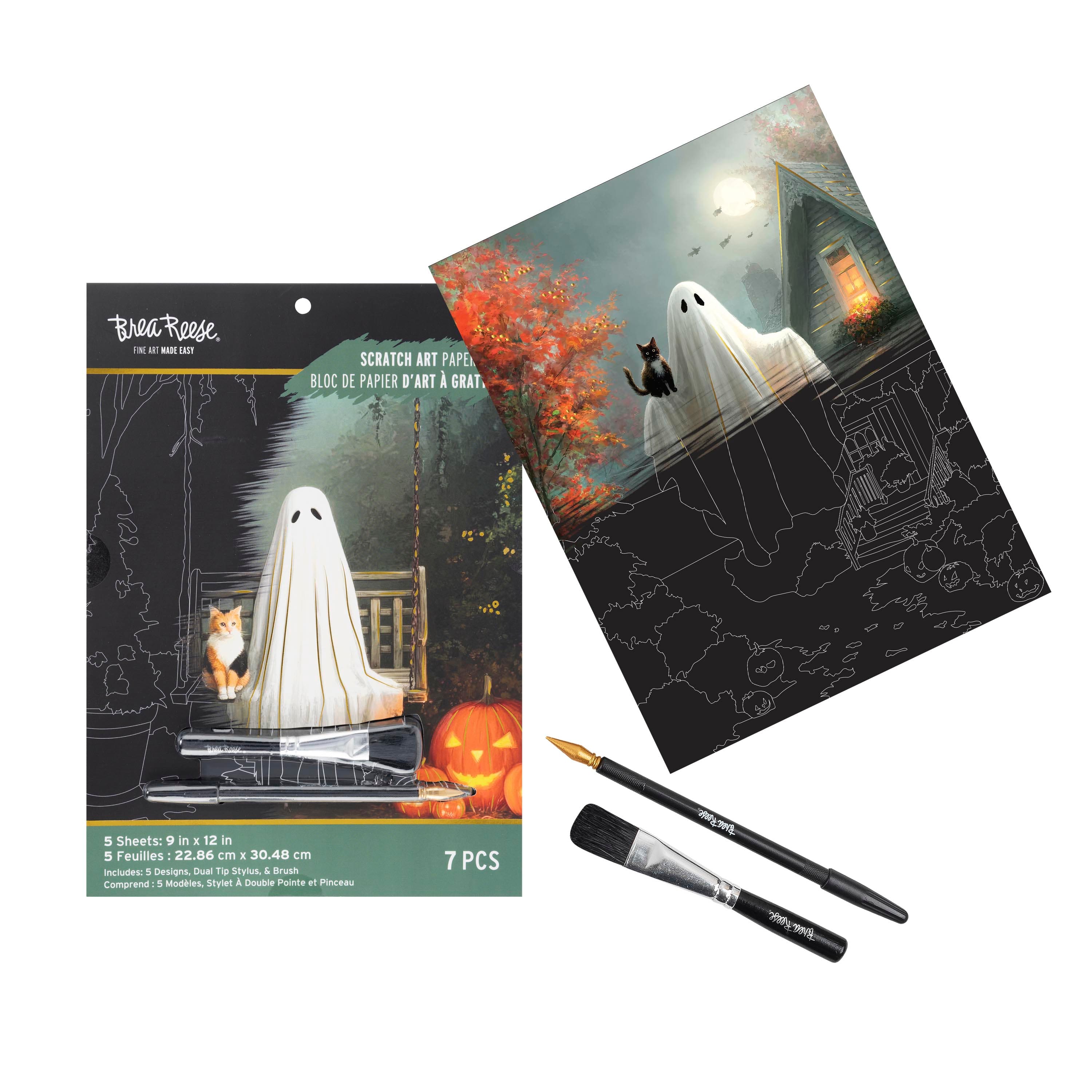 Brea Reese® 9" x 12" Ghosts & Pets Scratch Art Paper Pad