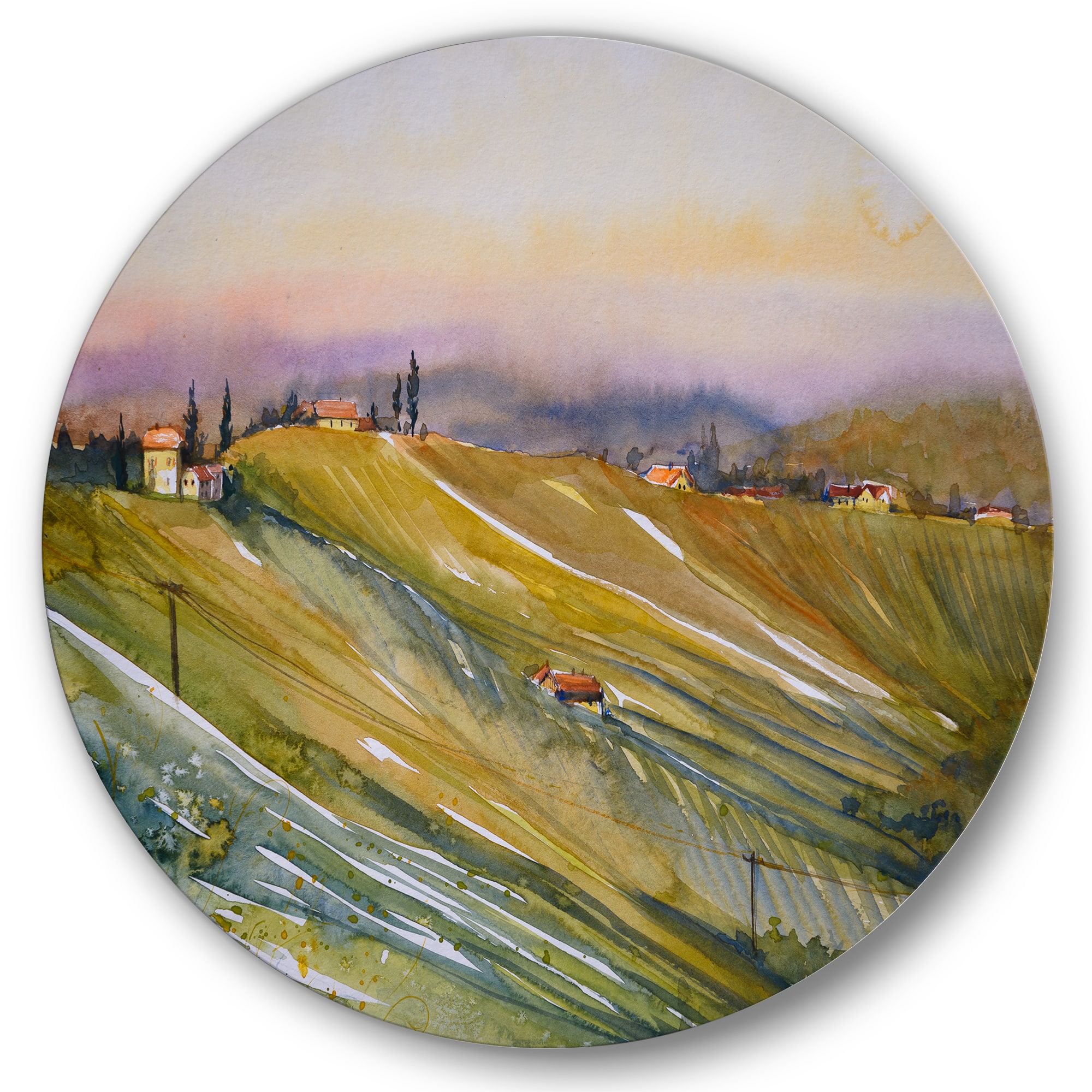 Designart - Vineyard At Dawn In Tuscany Italy