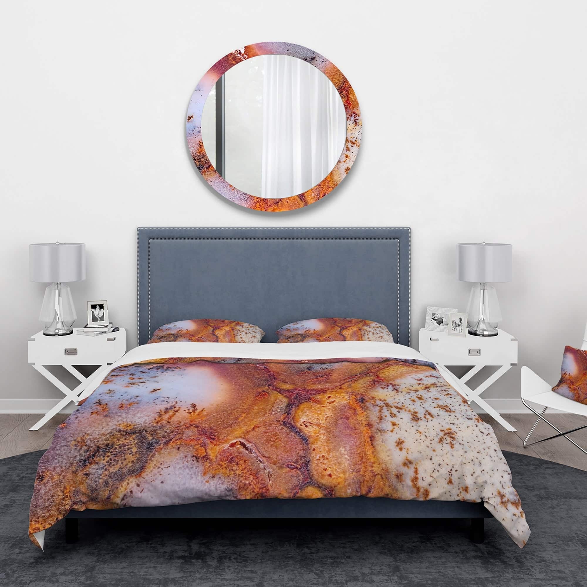 Designart 'Moss Agate with crack' Stone Bedding Set