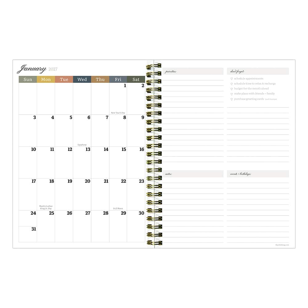 2027 Garden Bouquet Medium Weekly Monthly Planner