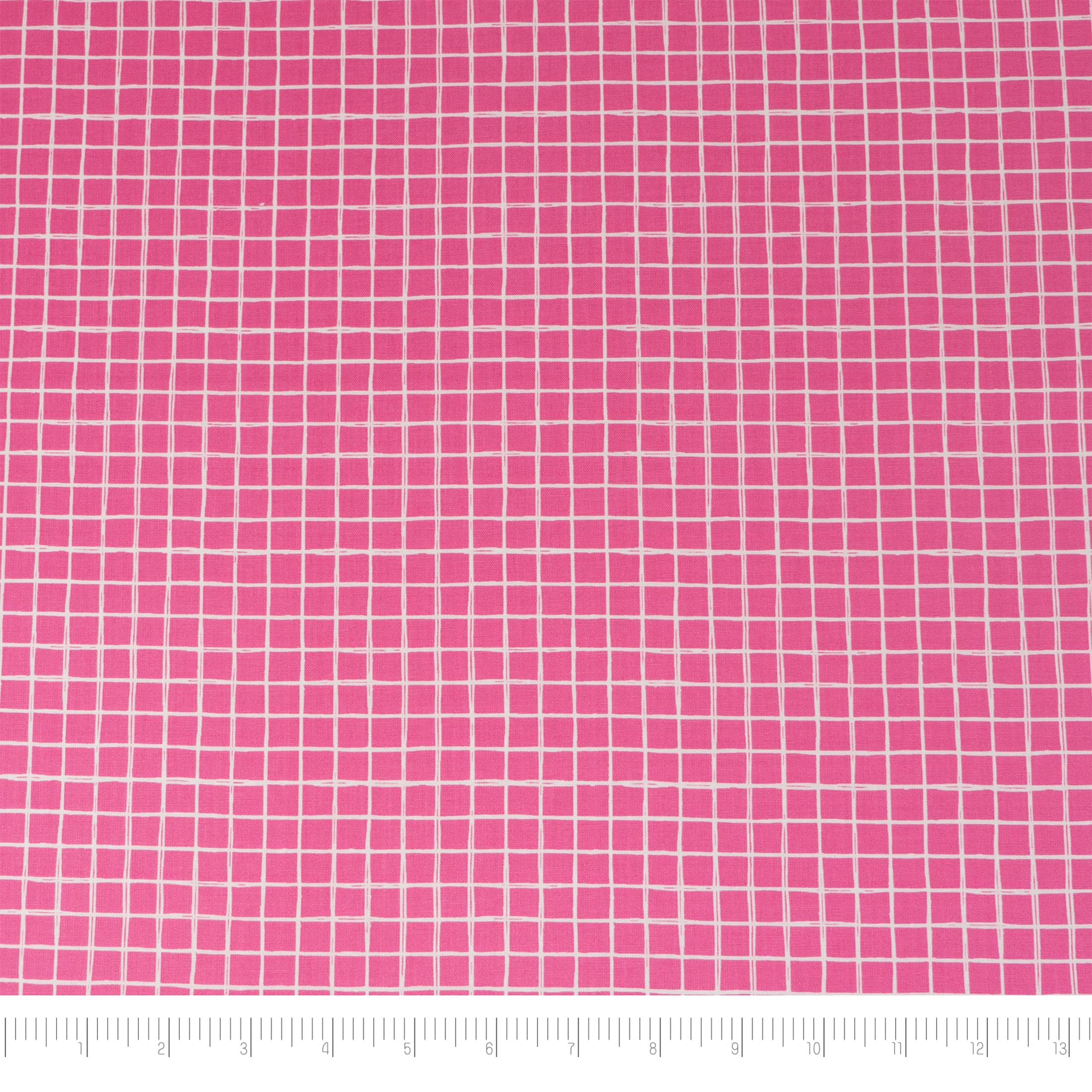 SINGER Pink Plaid Print Cotton Fabric