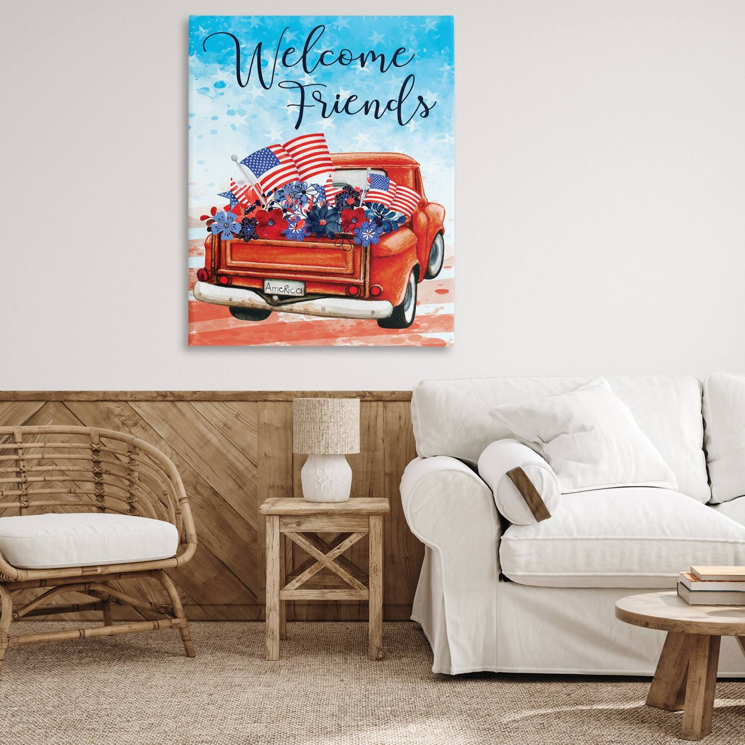 Kirklands Navy Floral Pickup Truck Canvas Art Print at Hamilton
