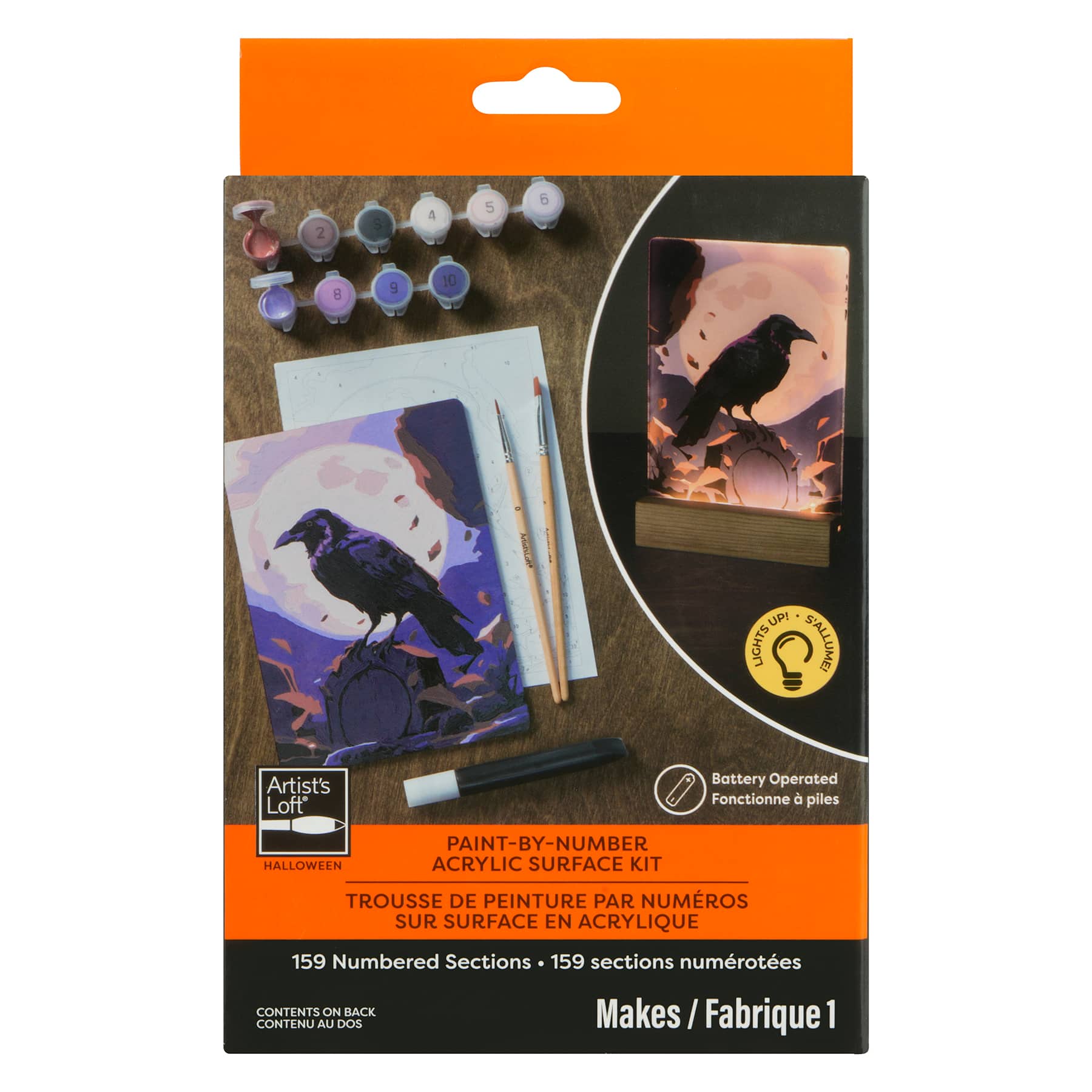 Light Up Raven Paint-by-Number Acrylic Surface Kit by Artist's Loft®