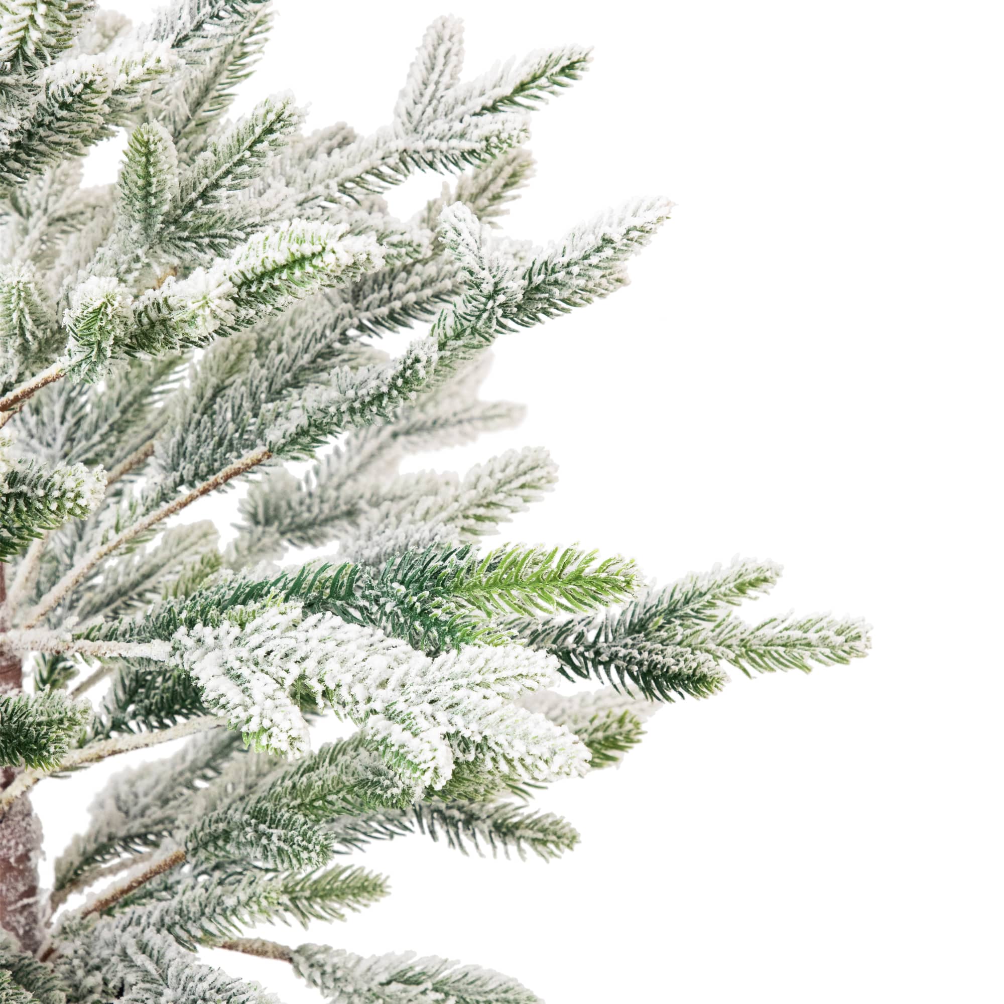 Northlight 36" Unlit Flocked Fir Artificial Christmas Tree in Birch Pot