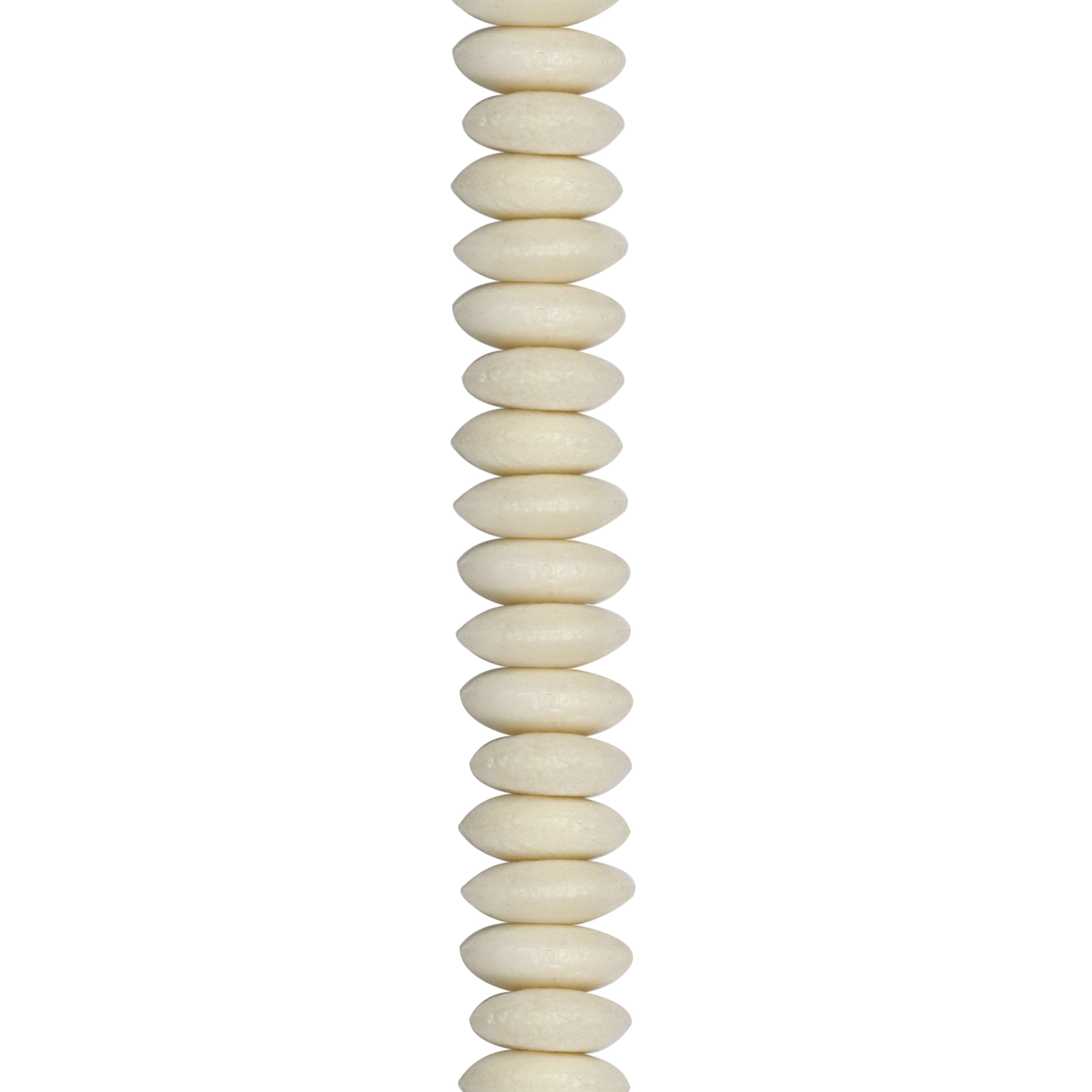 Natural White Bone Rondelle Beads by Bead Landing®