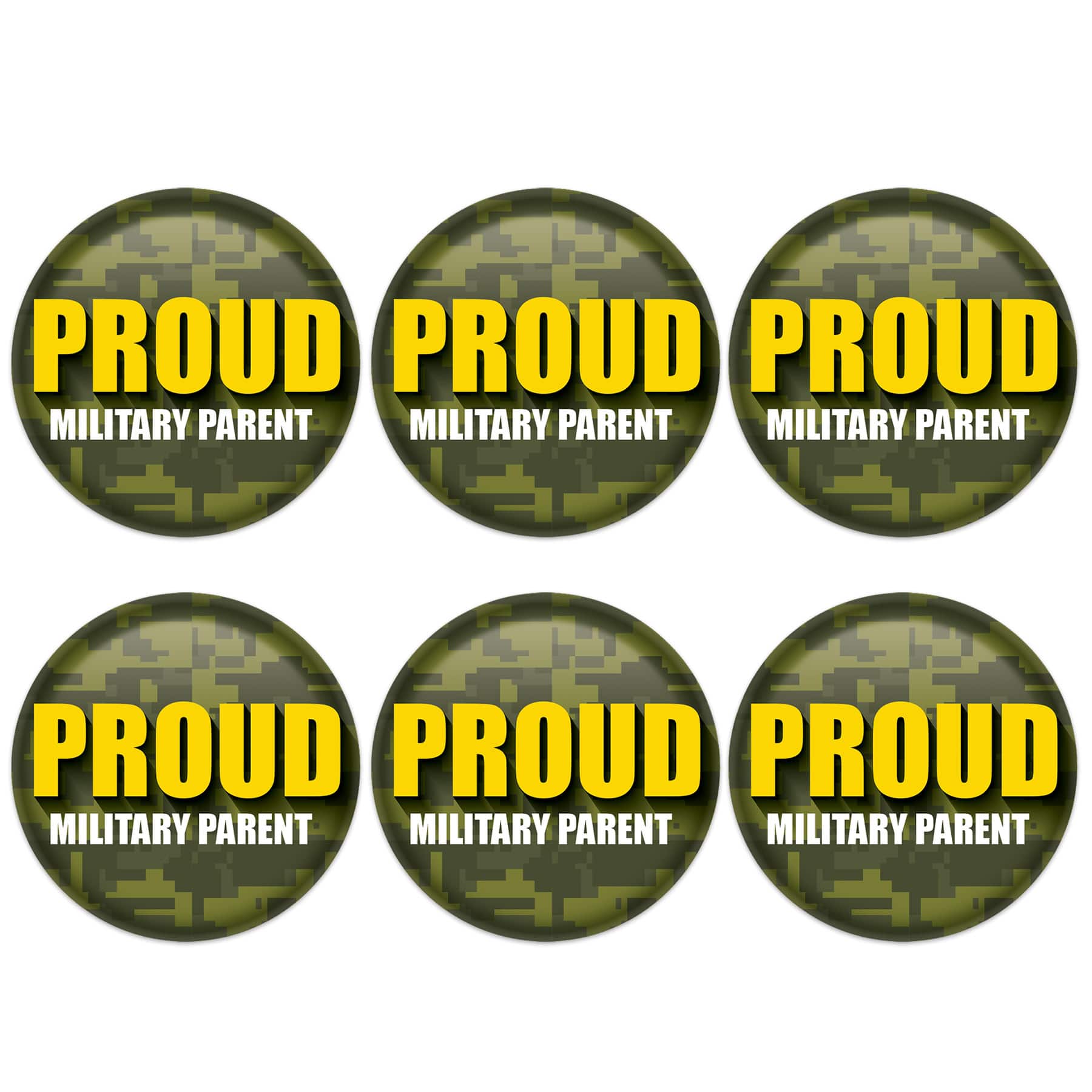 Beistle 2" Camouflage Proud Military Parent Buttons, 6ct.