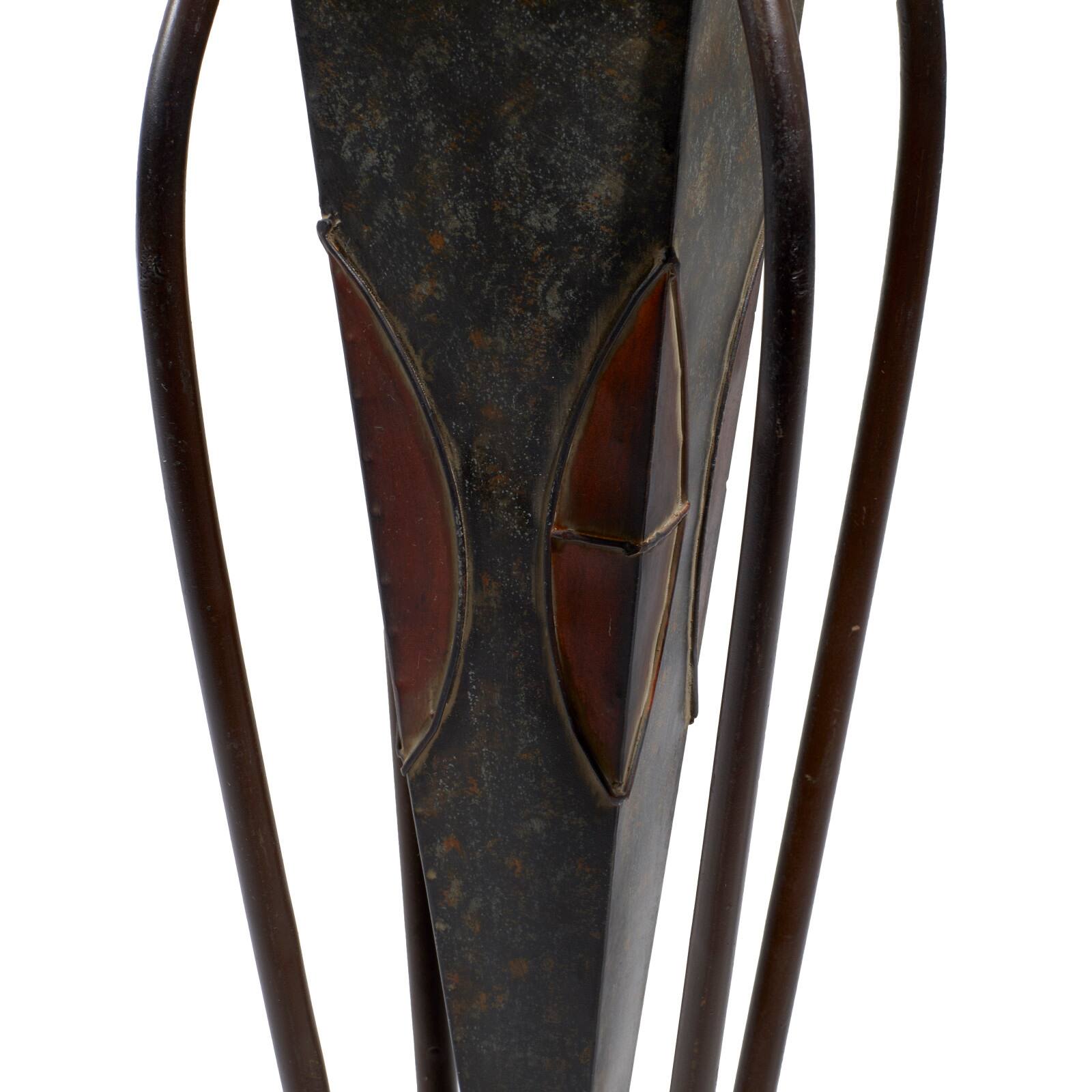 Brown Metal Rustic Planter with Curved Legs Set