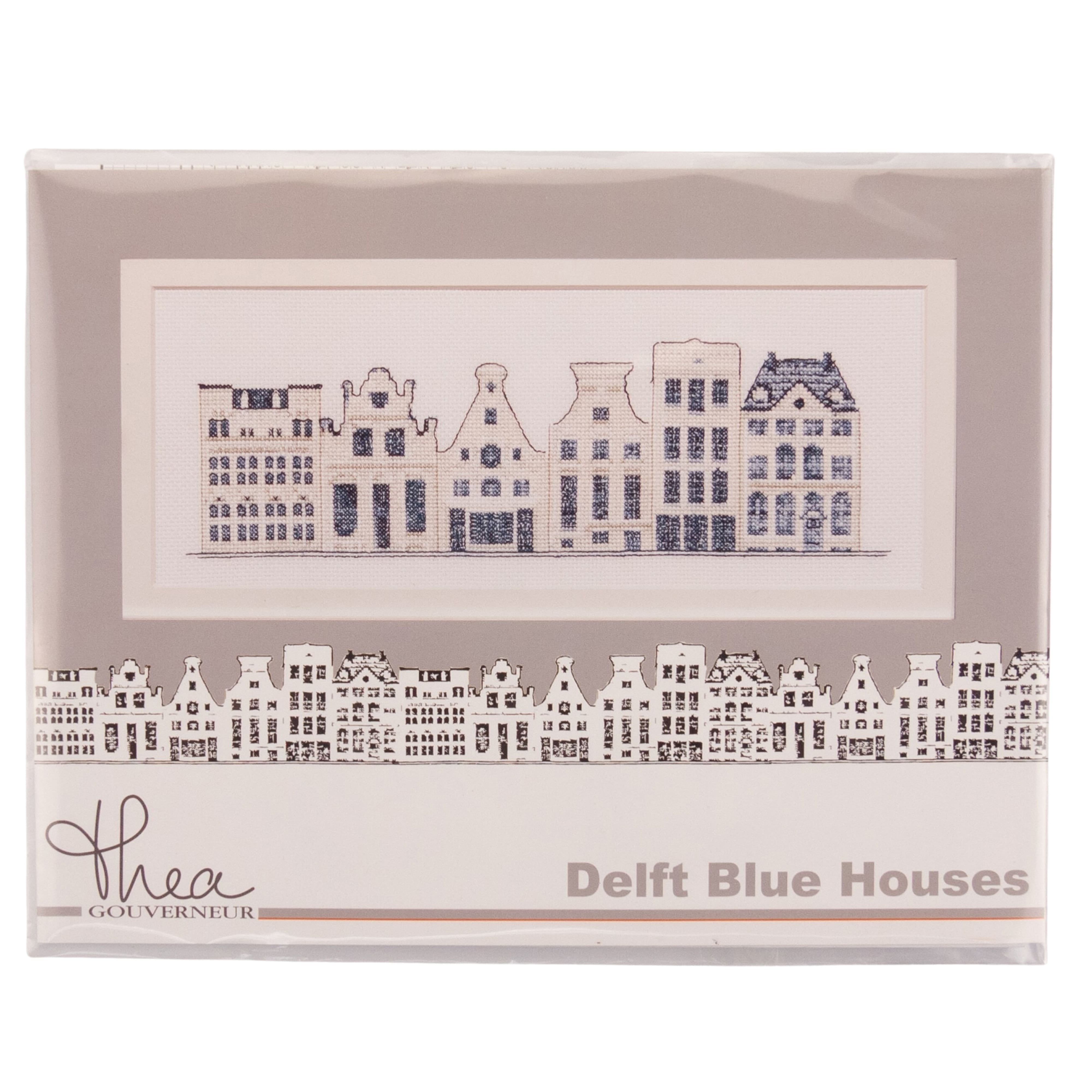 Thea Gouverneur Since 1959® Delft Blue Houses Counted Cross Stitch Kit