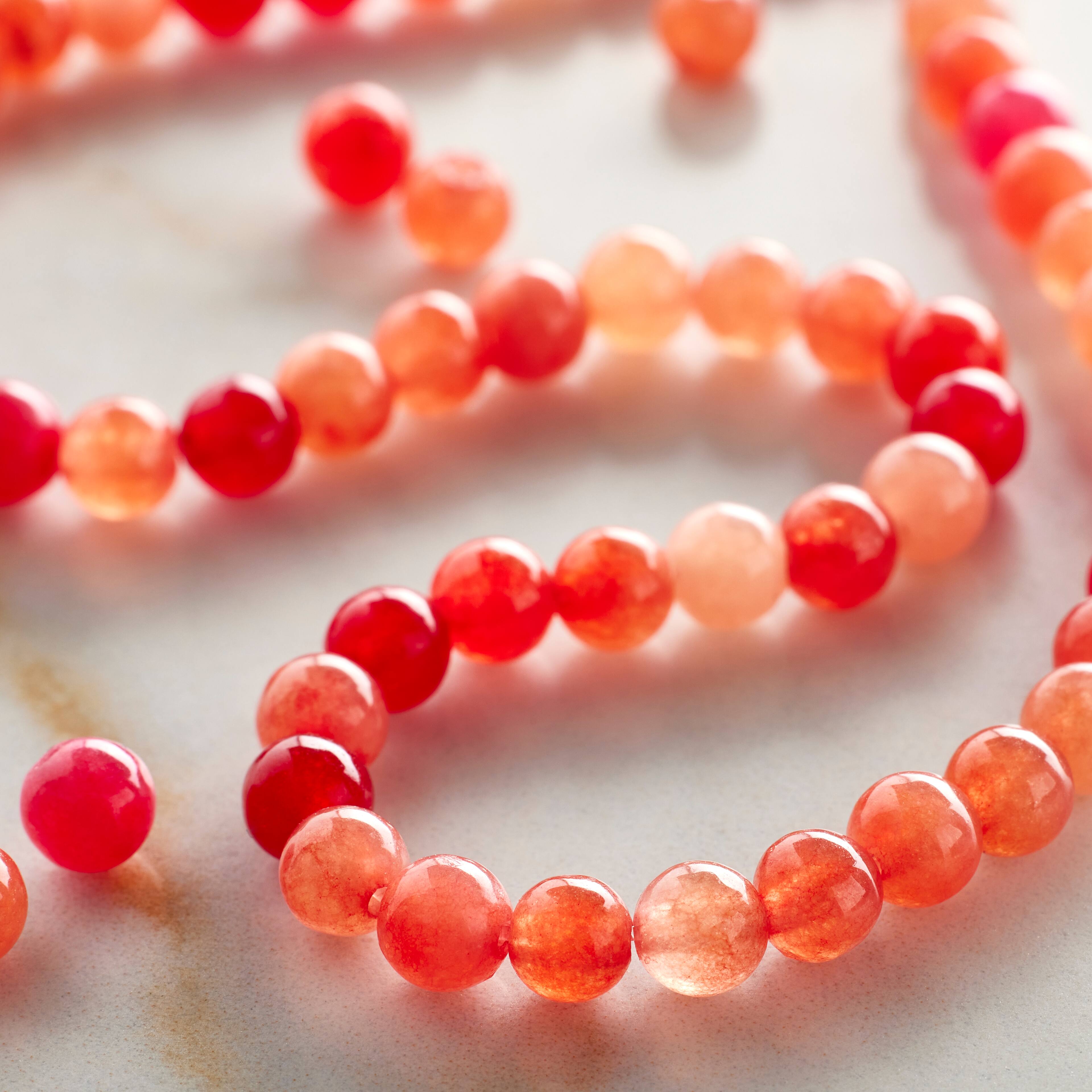 Orange Mix Stone Round Beads, 4mm by Bead Landing™