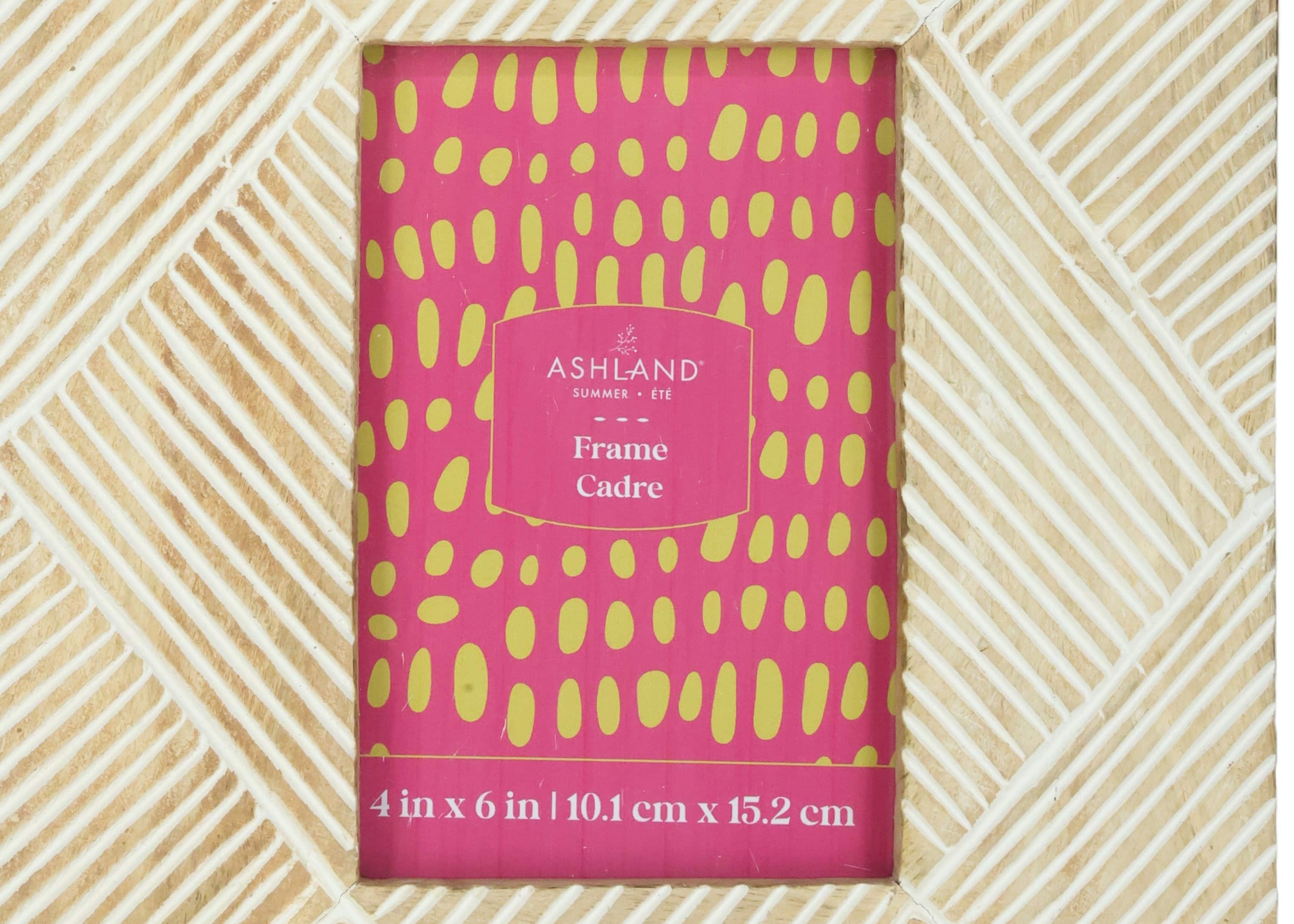 4" x 6" Etched Lines Mango Wood Tabletop Frame by Ashland®