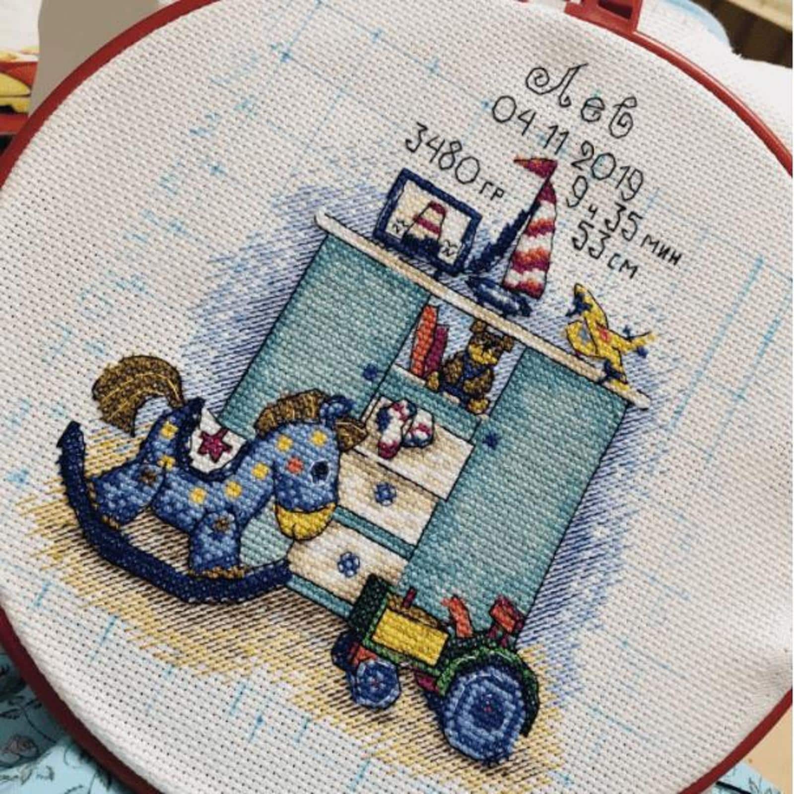 MP Studia I Was Born - Boy. Cross Stitch Kit