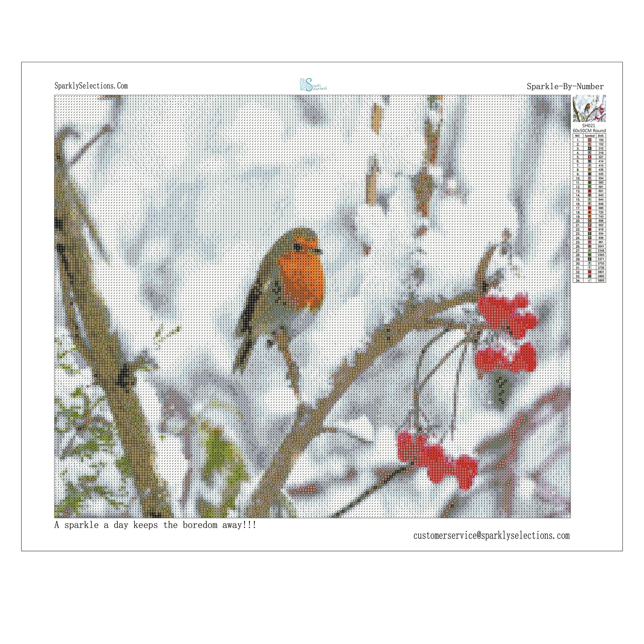 Sparkly Selections Christmas Robin round