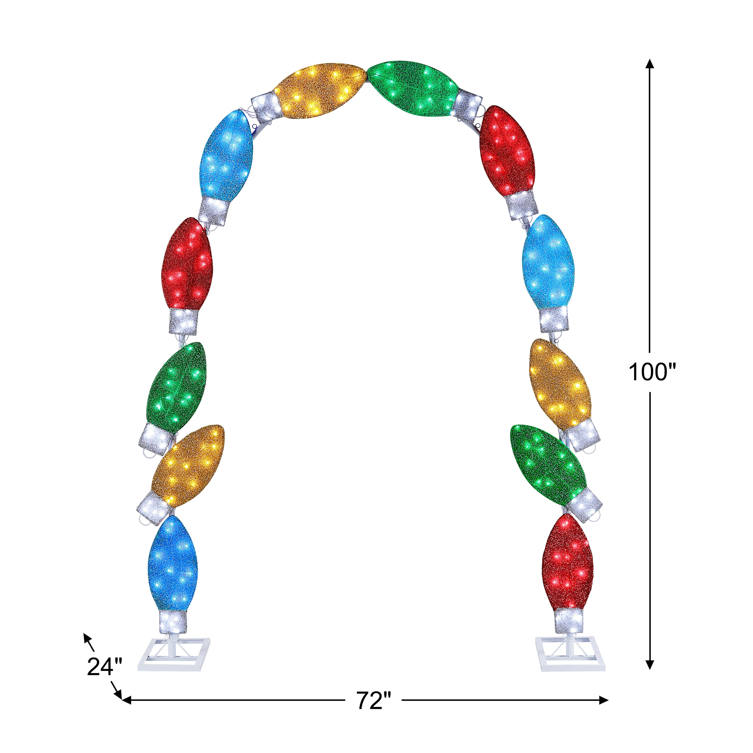 Mr. Christmas 8 ft. Illuminated Tinsel C9 Bulb Arch​