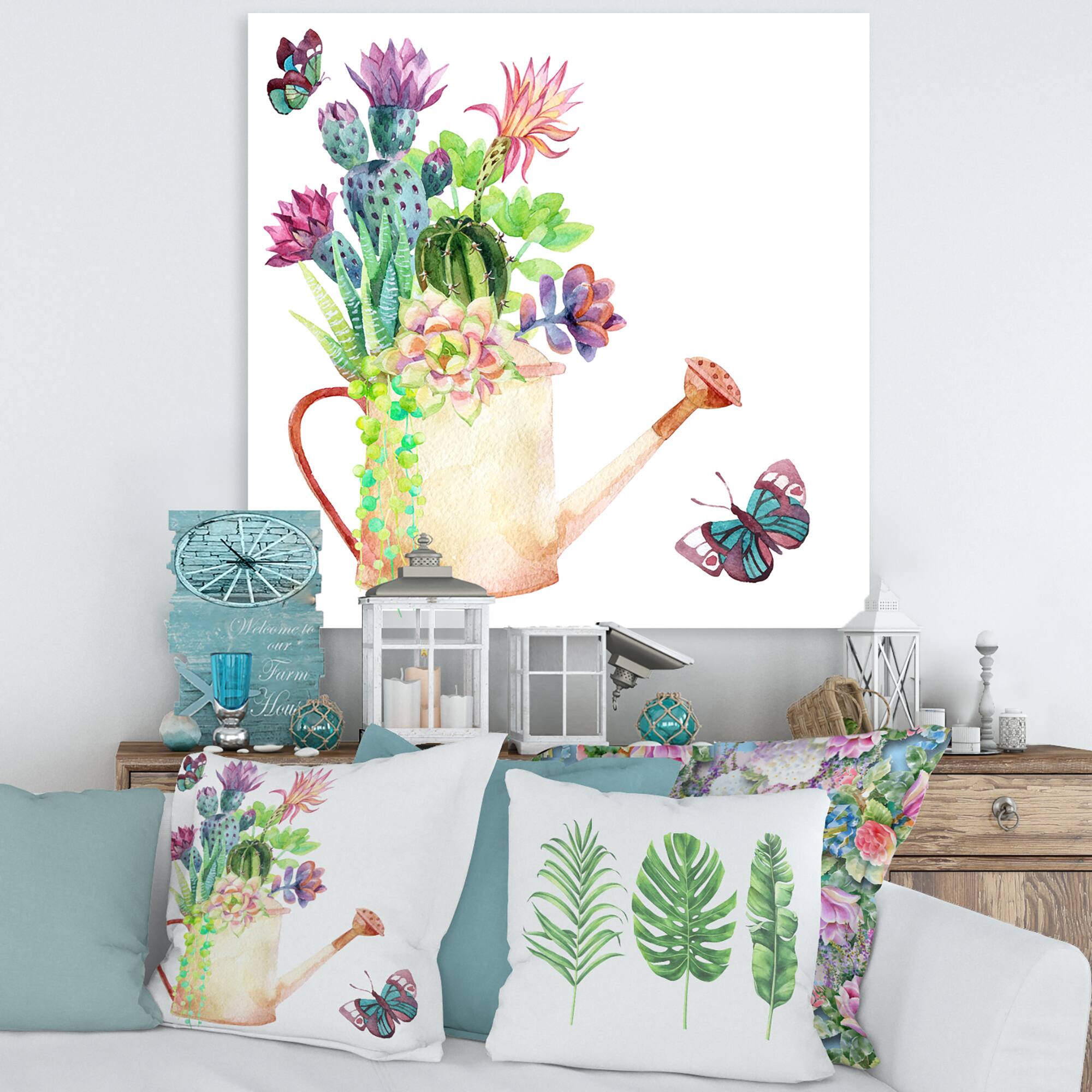 Designart - Succulents In Old Watering Can
