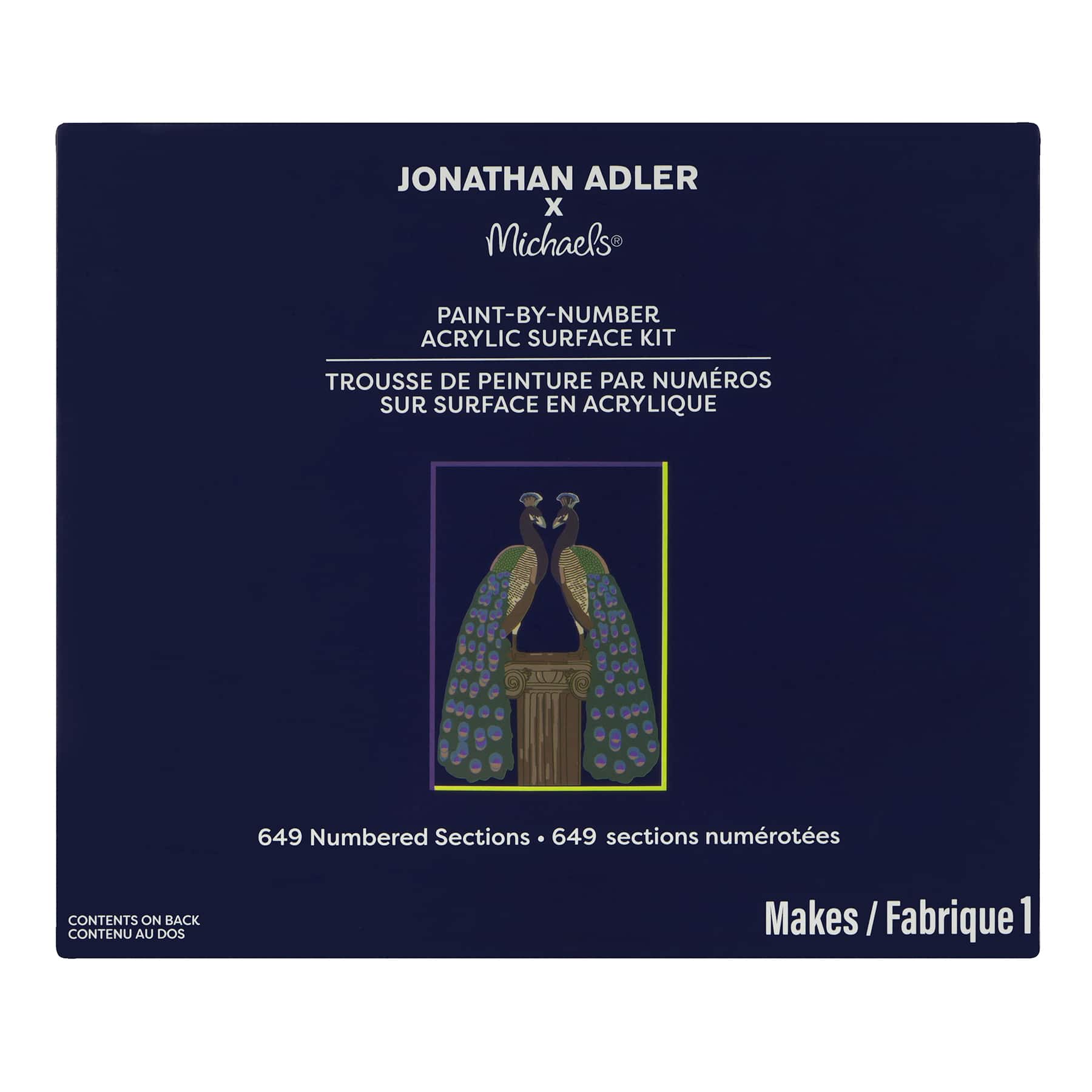 Jonathan Adler x Michaels 5" x 7" Peacocks Paint-By-Number Acrylic Surface Kit
