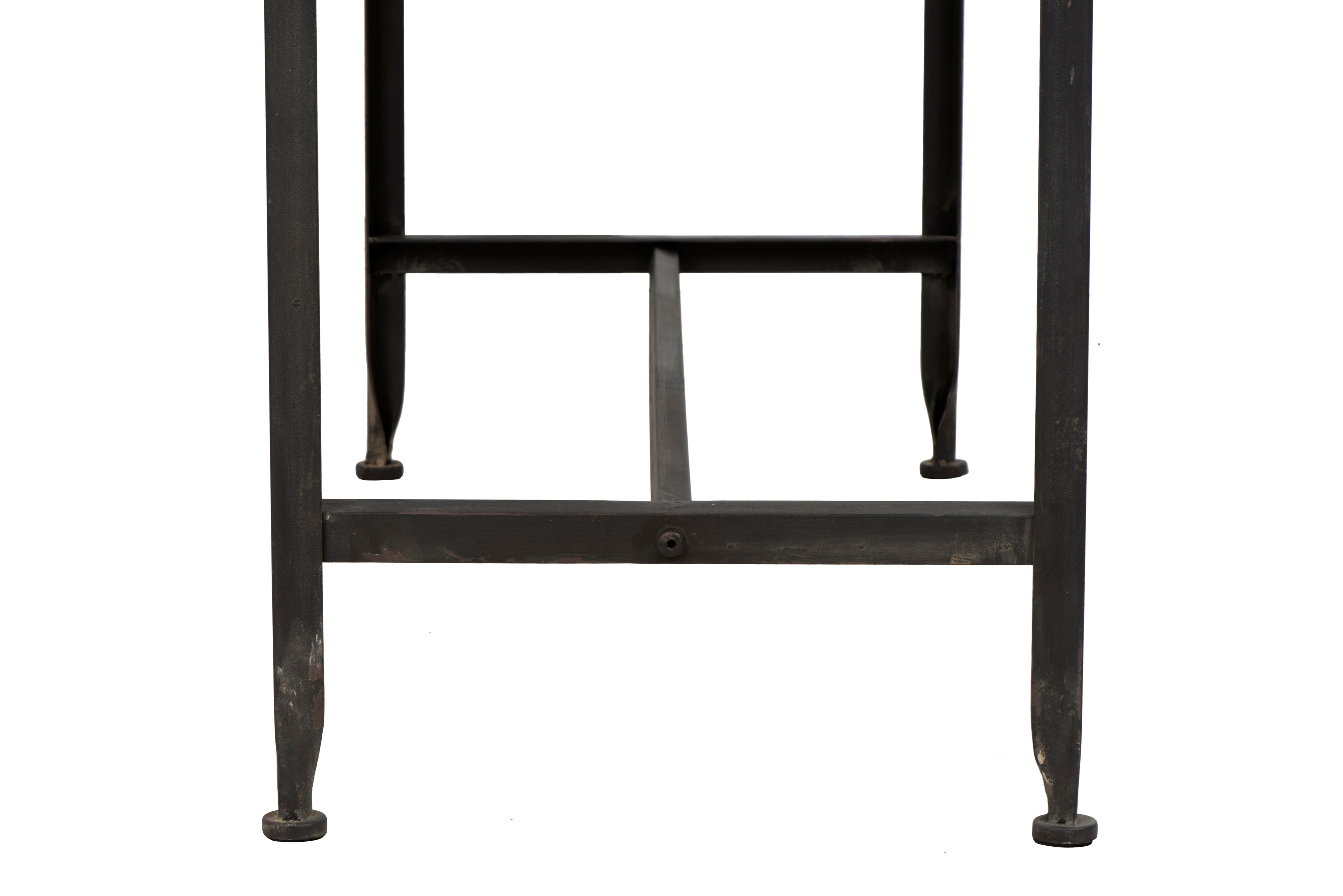 Hello Honey® 36" Rustic Farmhouse Metal Console Table with Solid Wood Top