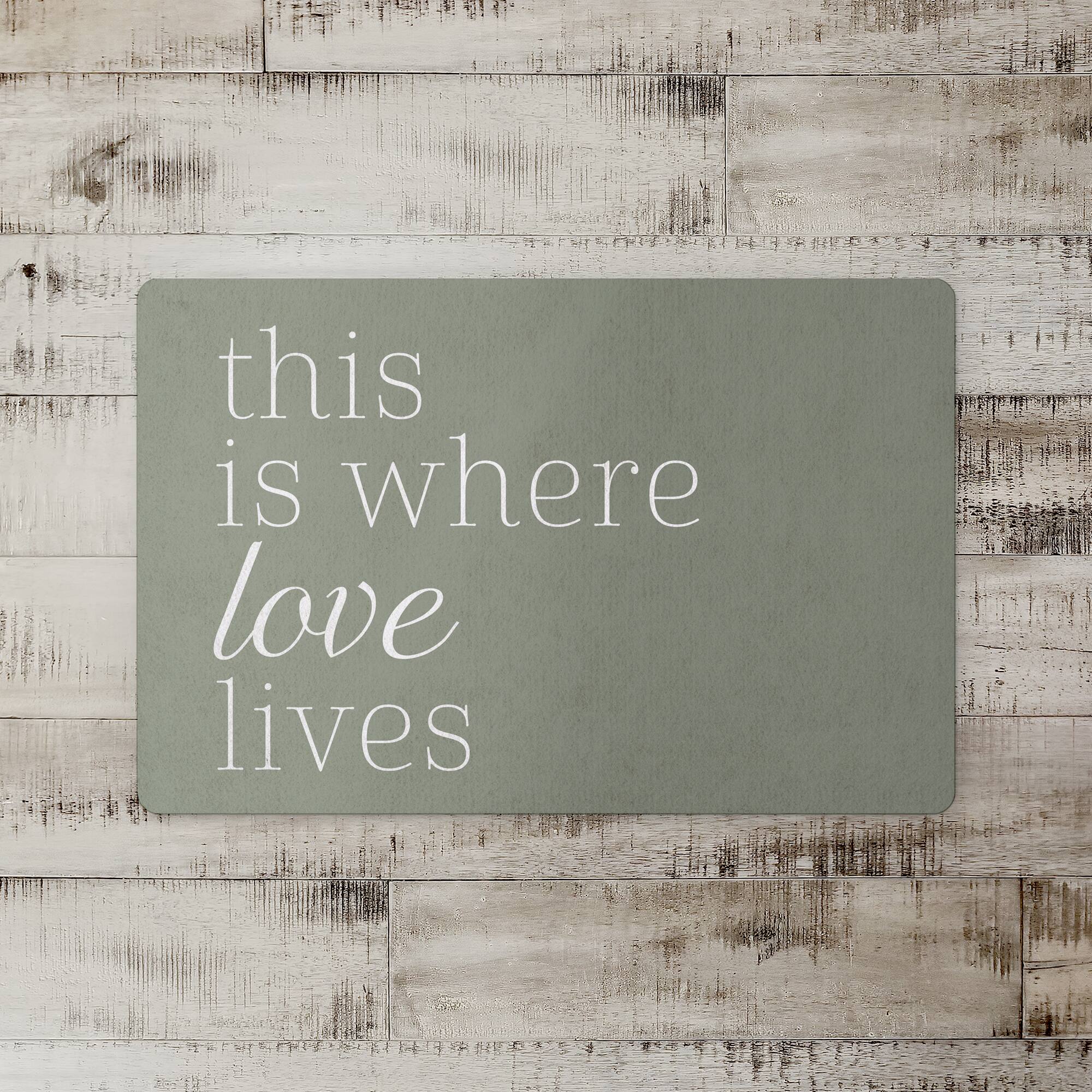 18" x 27" Where Love Lives Olive Floor Mat
