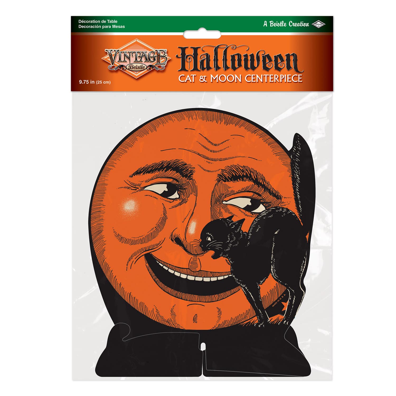 Beistle Vintage Halloween Cat & Moon Centerpieces