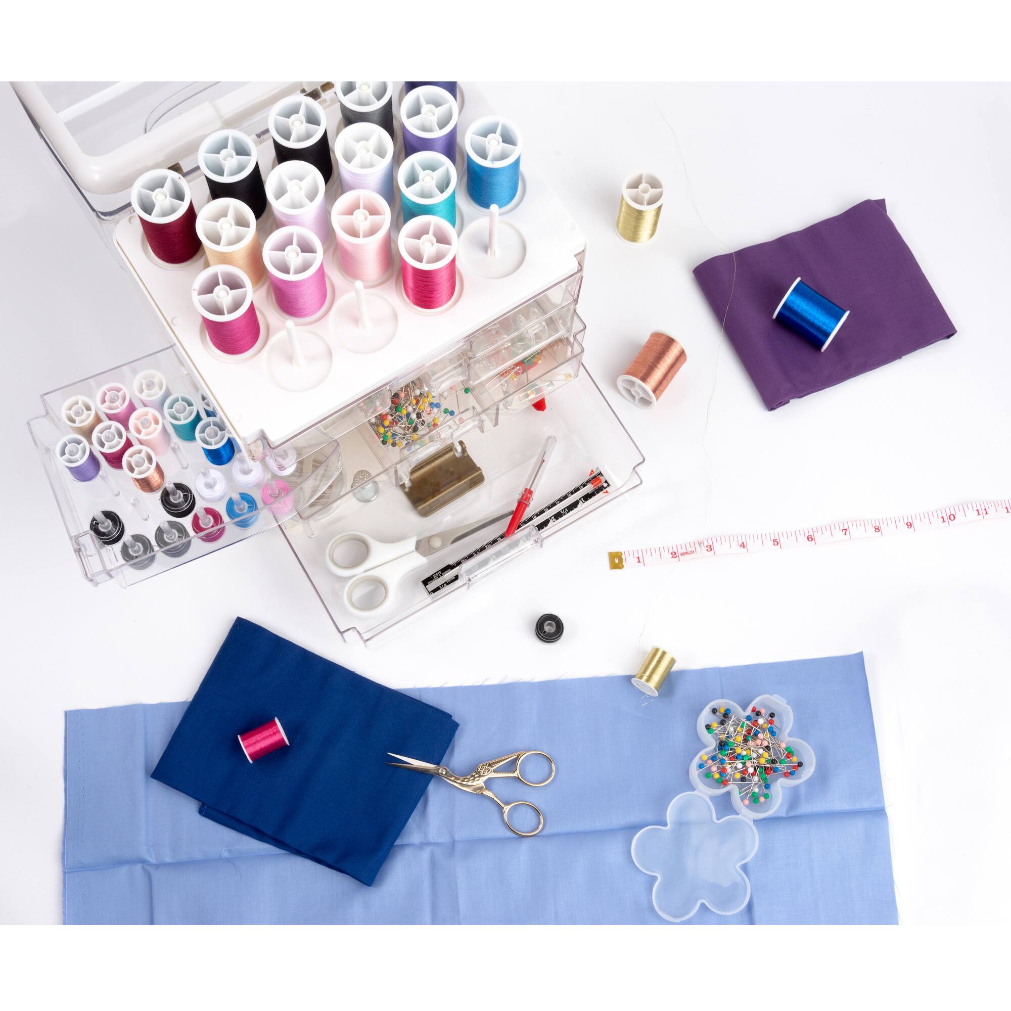 SINGER® Sew-It-Goes 255 Piece Sewing Kit & Craft Organizer Sewing Storage Case with Metallic Embroidery Thread