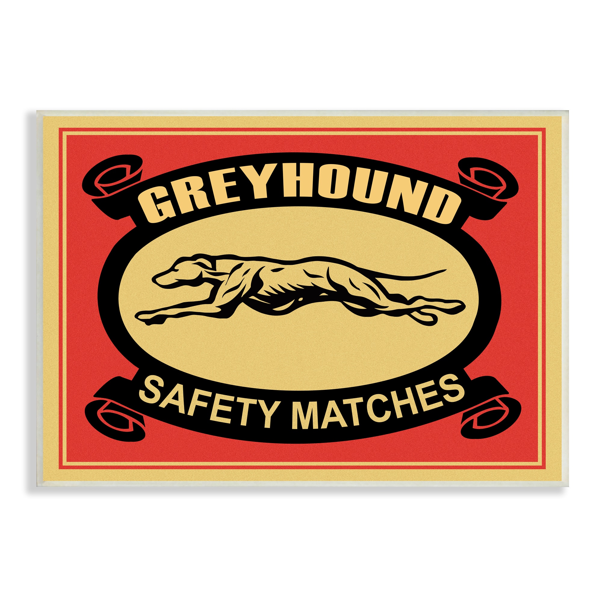 Stupell Industries Greyhound Safety Matches Yellow Red Vintage Advertisement Wall Plaque
