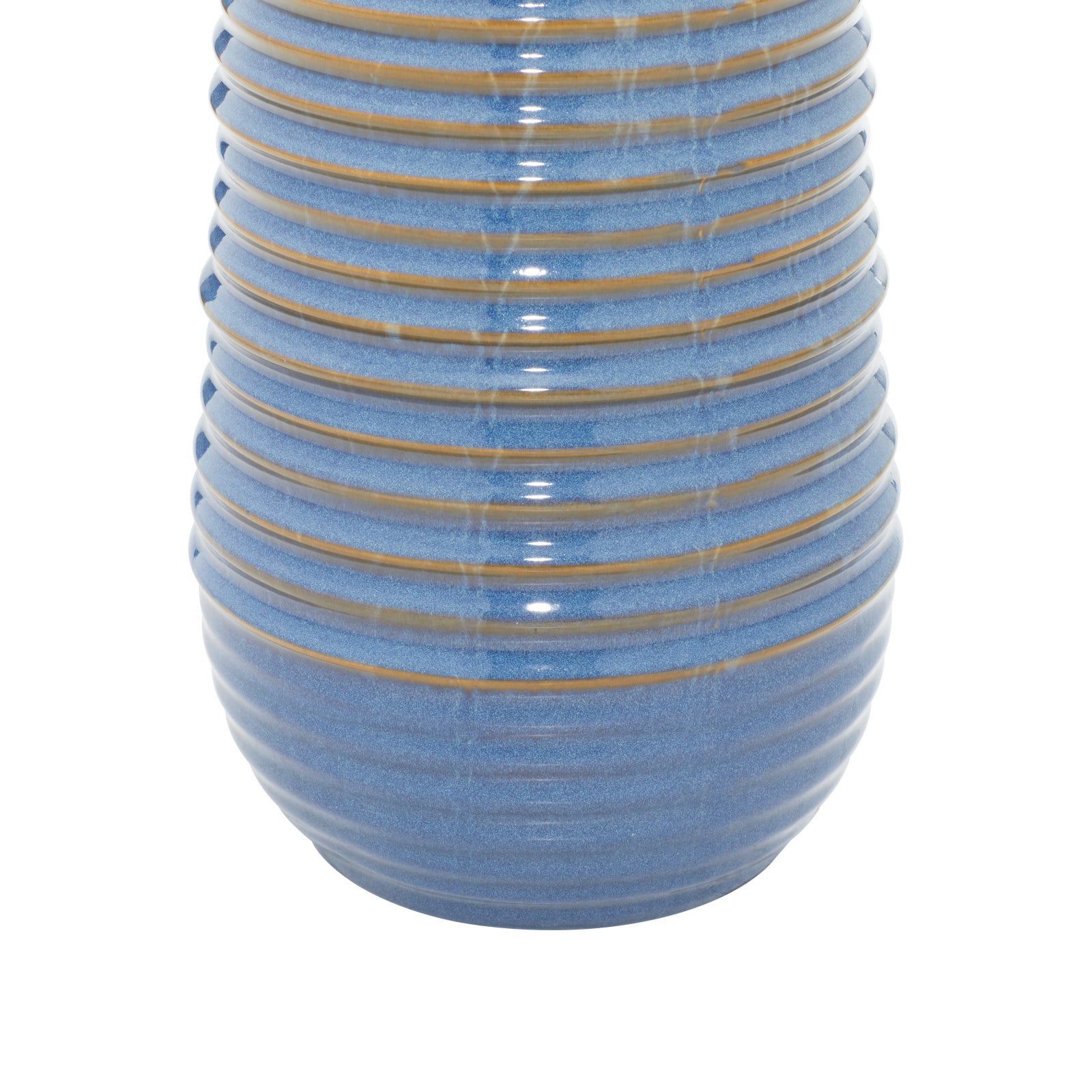 Blue Ceramic Rustic Table Lamp, 28" x 15" x 15"
