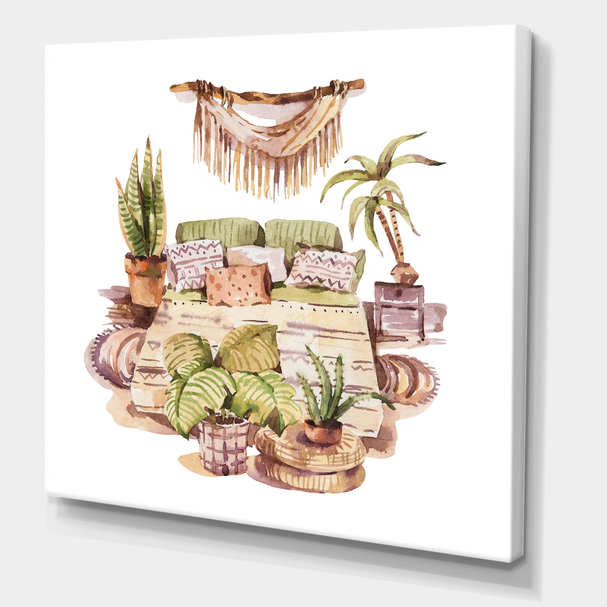 Designart - Indoor House Plants Urban Jungle IV - Traditional Canvas Wall Art Print