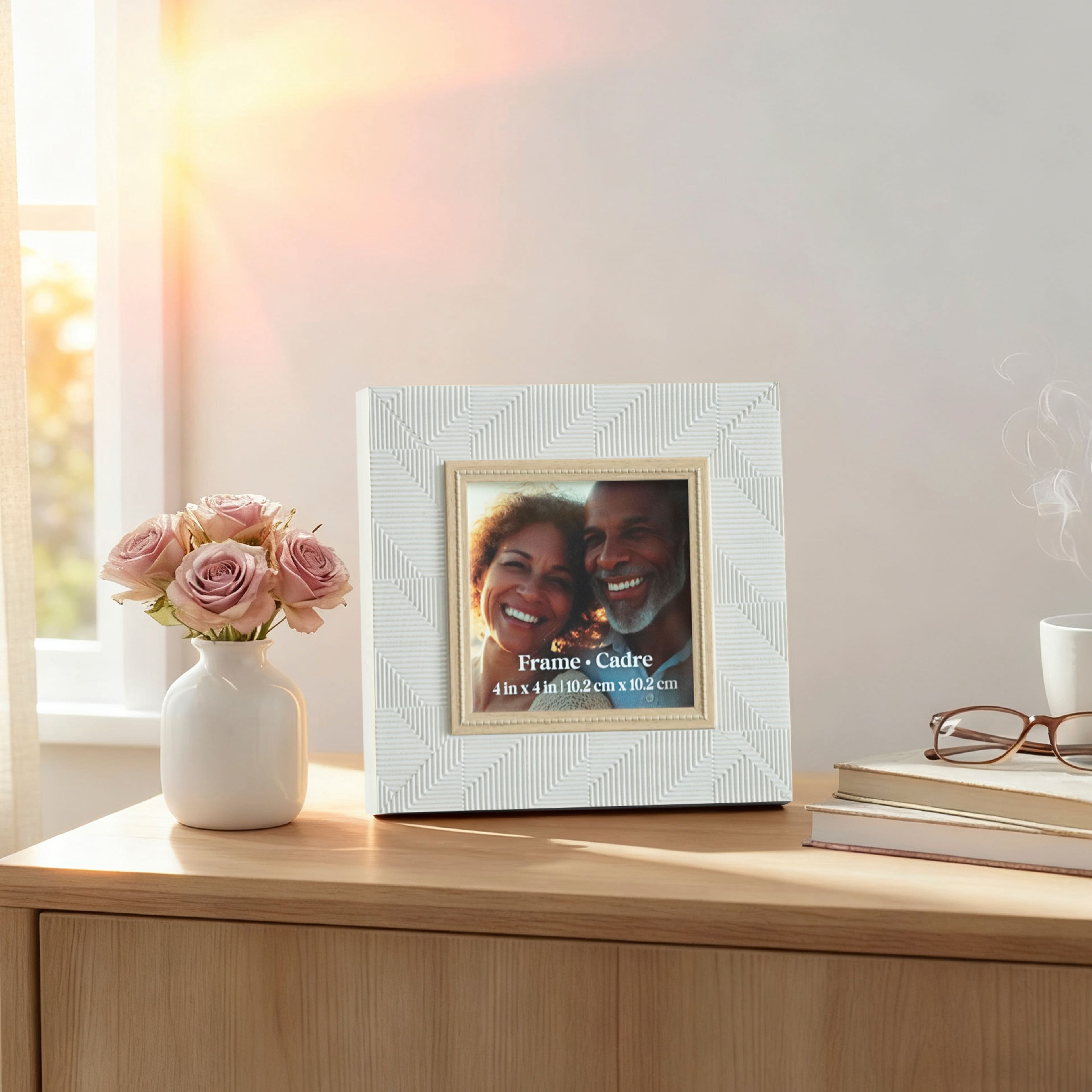 4" x 4" White Embossed Frame by Ashland®