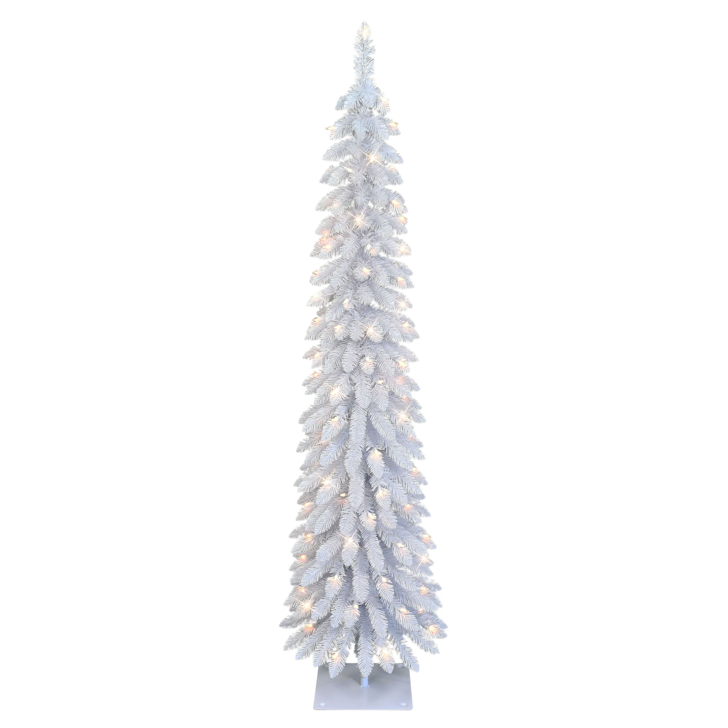 6Ft Pre-Lit White Alpine Pencil Artificial Christmas Tree, Clear Lights By Puleo International | 6 ft | Michaels®