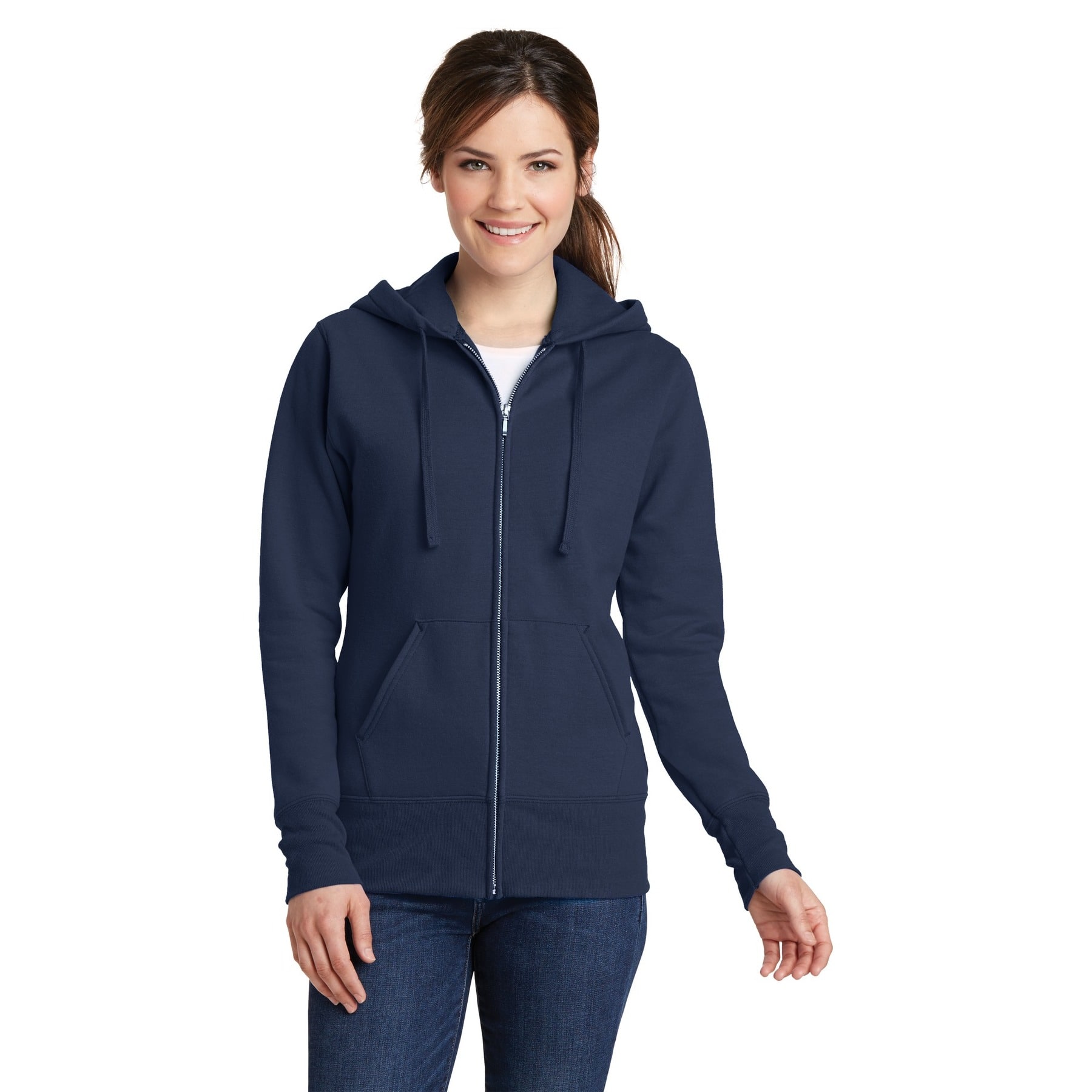 Port & Company® Ladies Core Fleece Full-Zip Hooded Sweatshirt