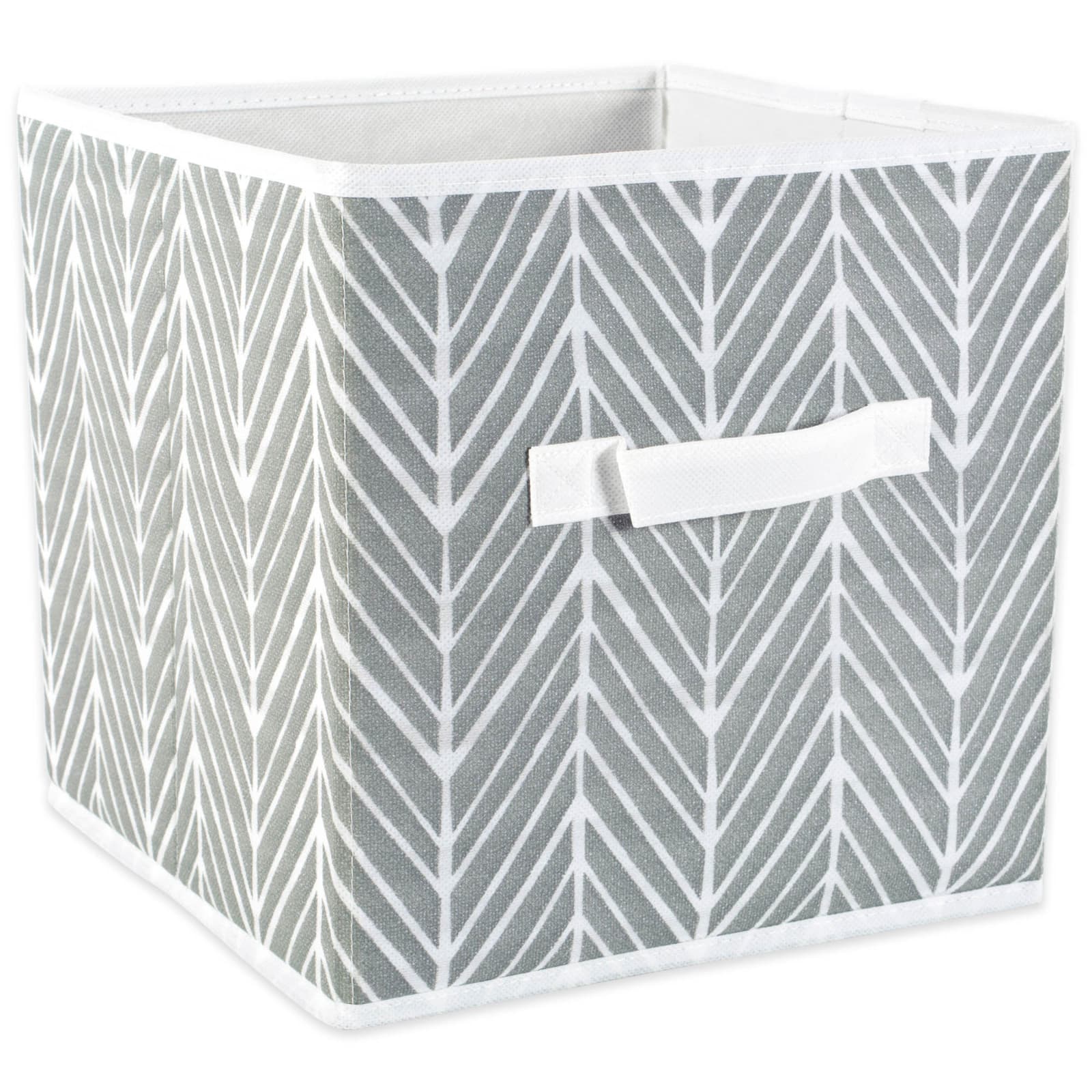 DII® 11" Gray Herringbone Square Non-Woven Fabric Cubes, 4ct.