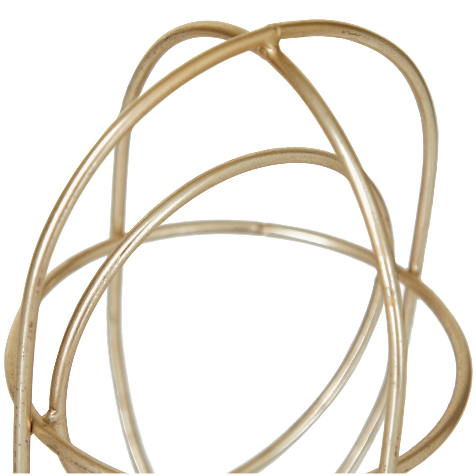 CosmoLiving by Cosmopolitan Gold Marble Contemporary Sculpture, 13" x 6" x 6"