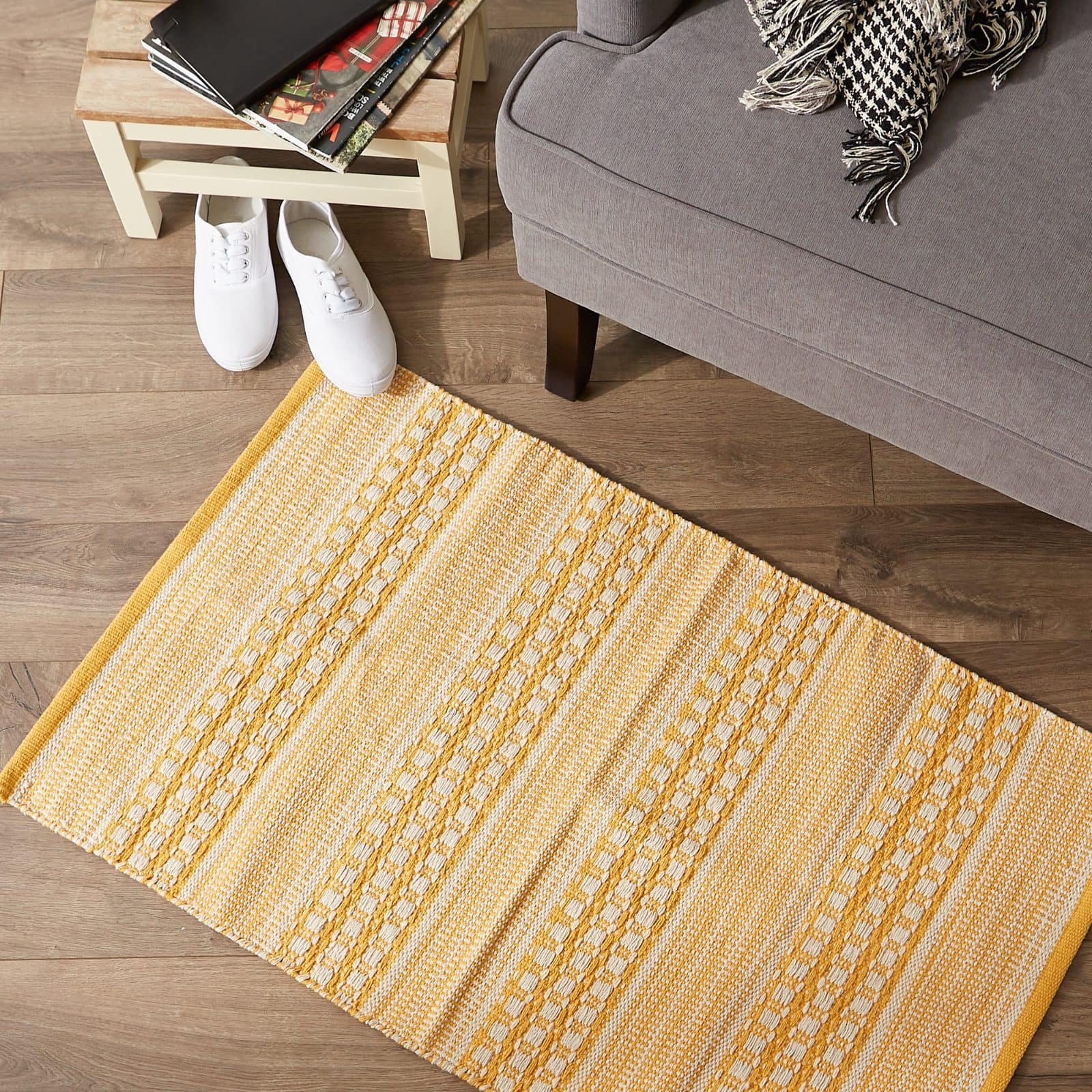 DII® Honey Gold Dobby Stripe Hand-Loomed Rug, 2ft. x 3ft.