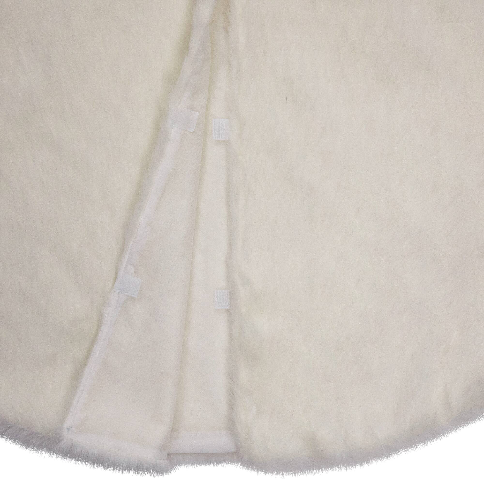 Polar Bear Faux Fur Christmas Tree Skirt - 48" - White